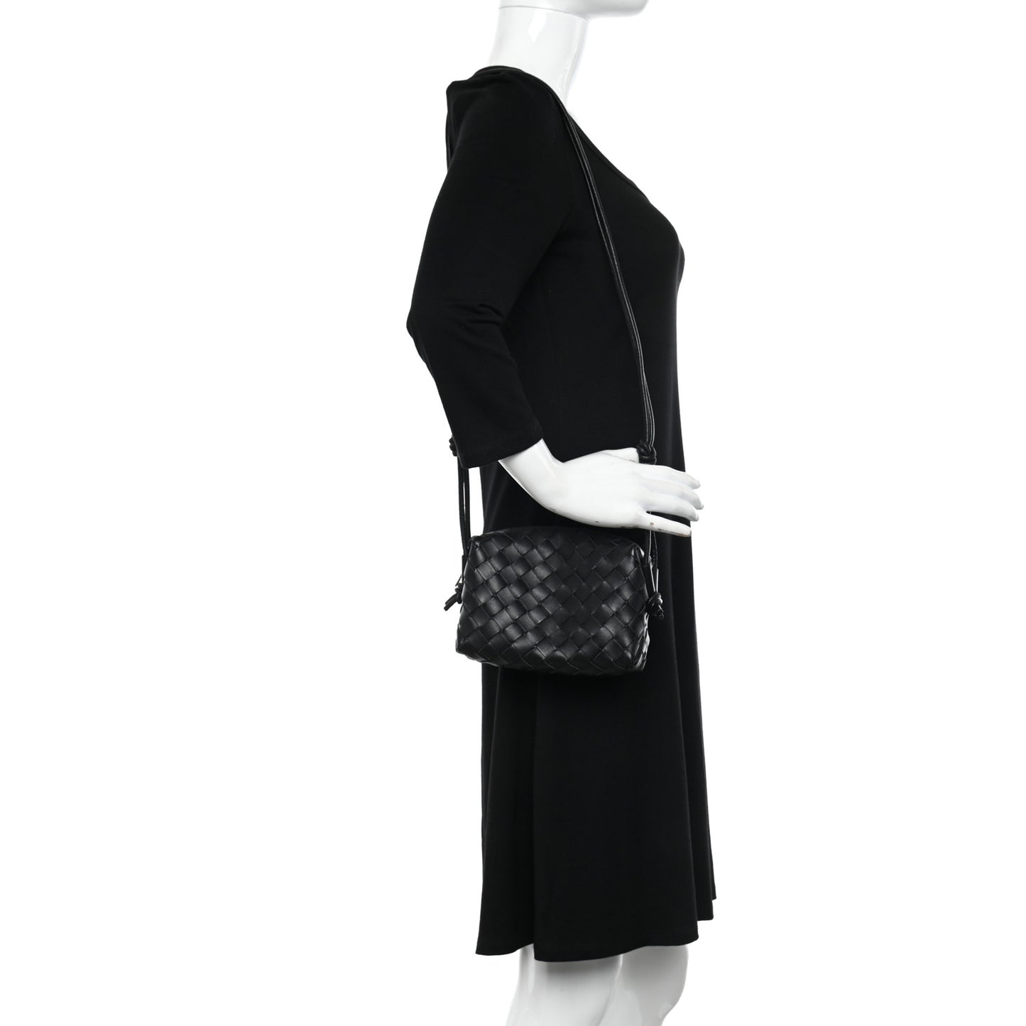 Nappa Intrecciato Mini Loop Camera Bag Black