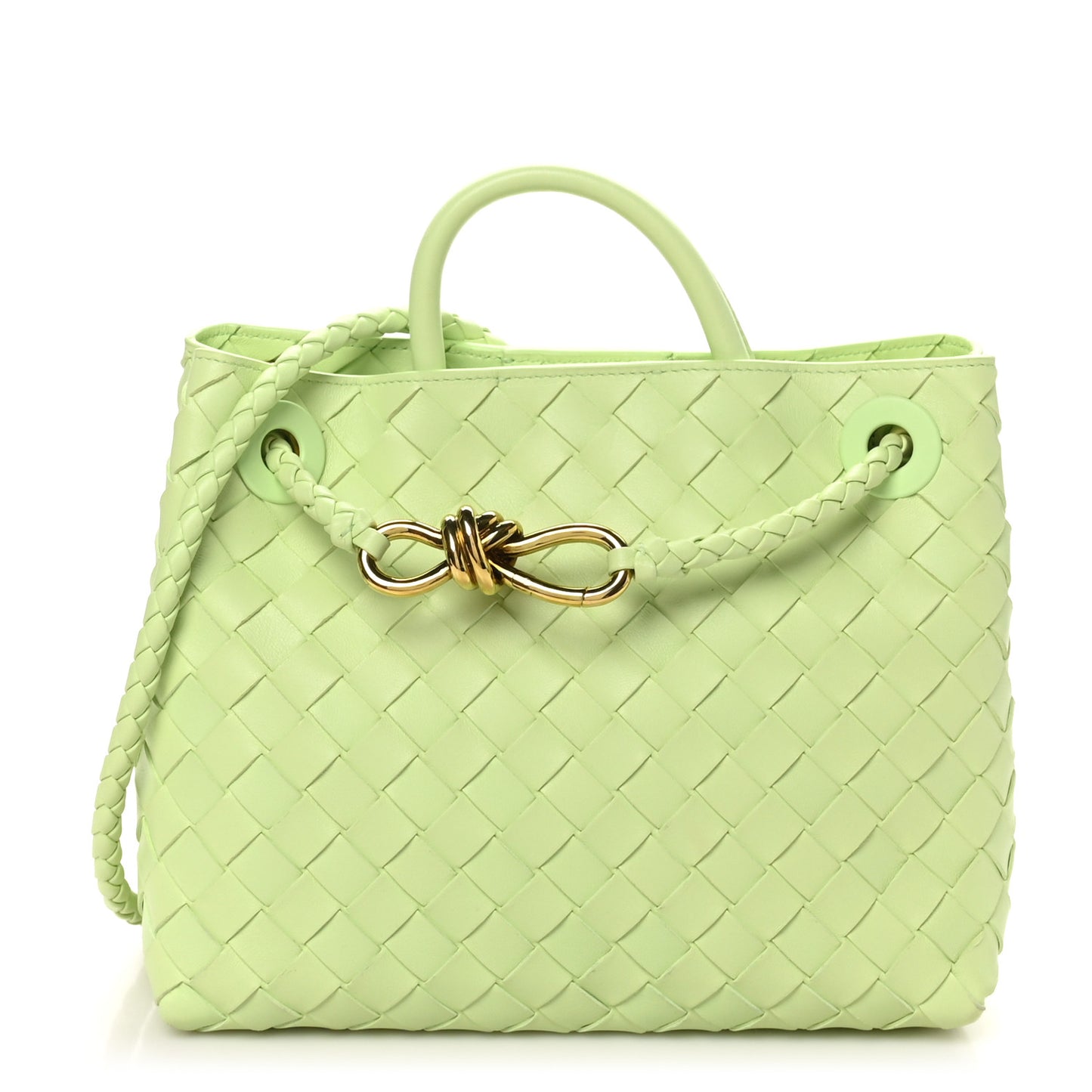 Nappa Intrecciato Small Andiamo Shoulder Bag Fennel