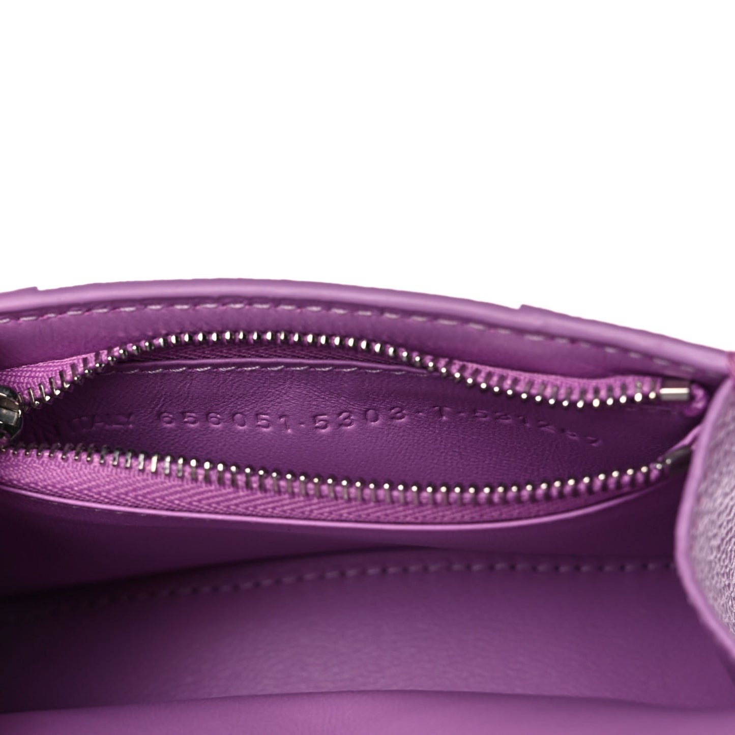 Grained Calfskin Tonal B Hourglass Chain Cardholder Lilac