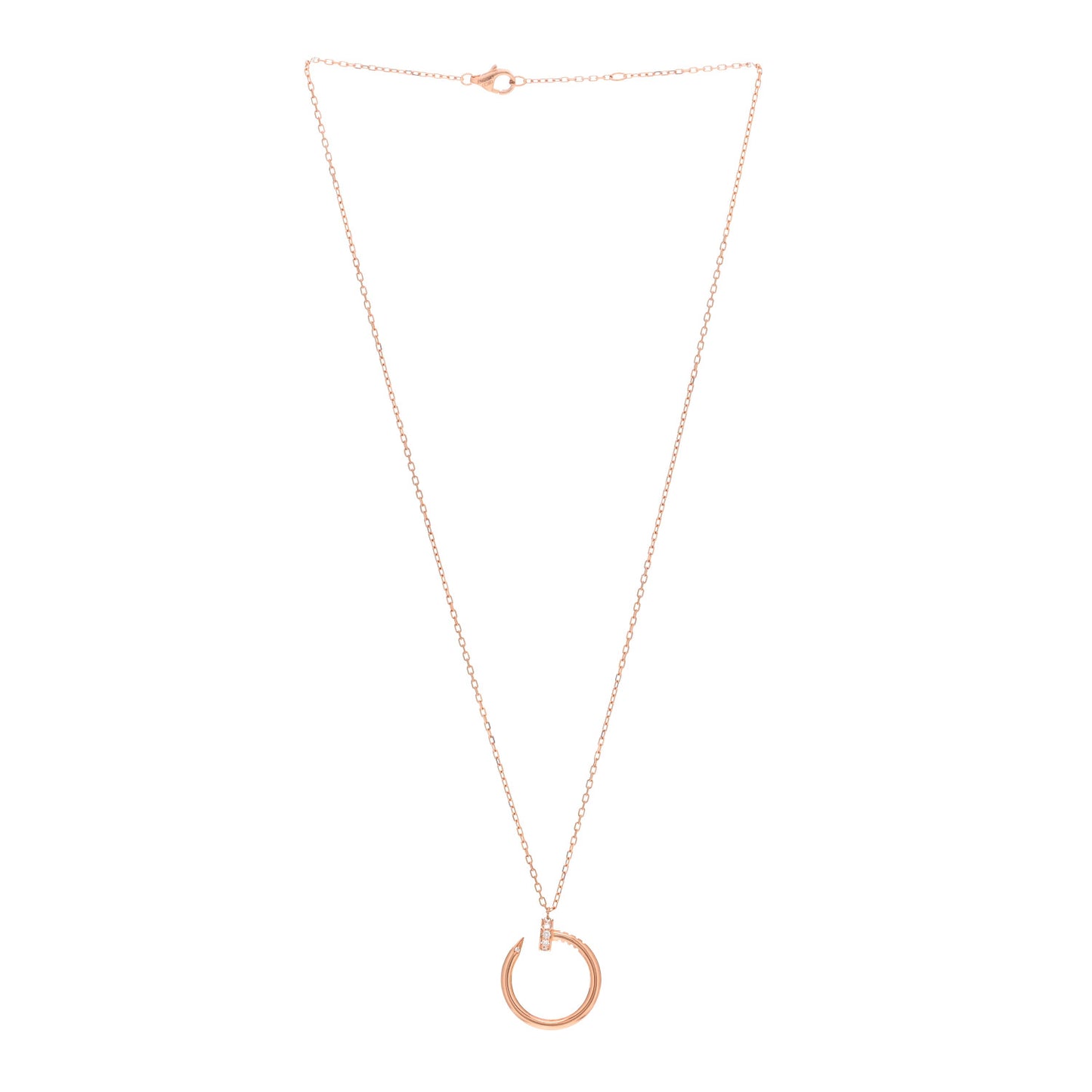 18K Pink Gold Diamond Juste Un Clou Pendant Necklace