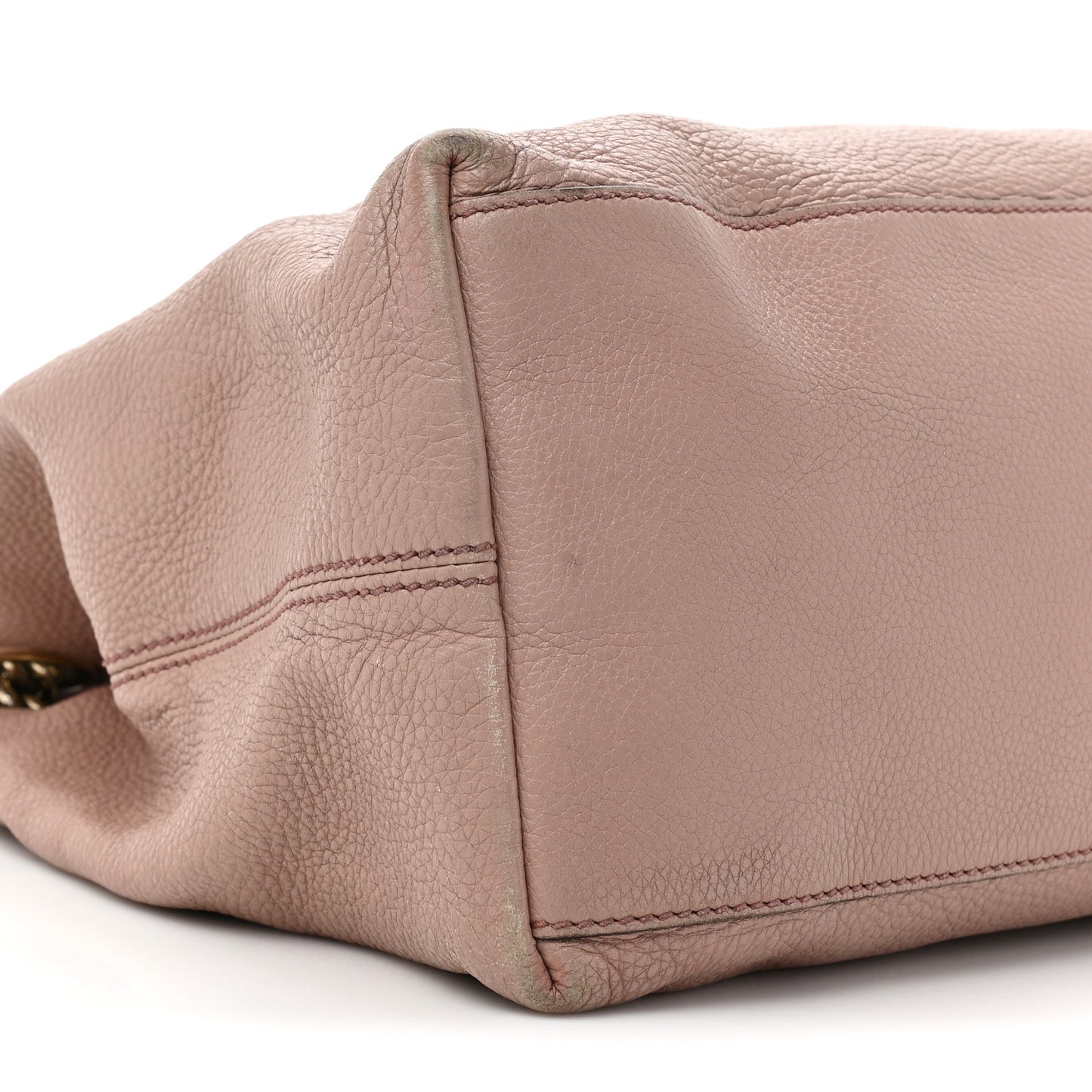 Pebbled Calfskin Medium Soho Chain Shoulder Bag Dark Cipria