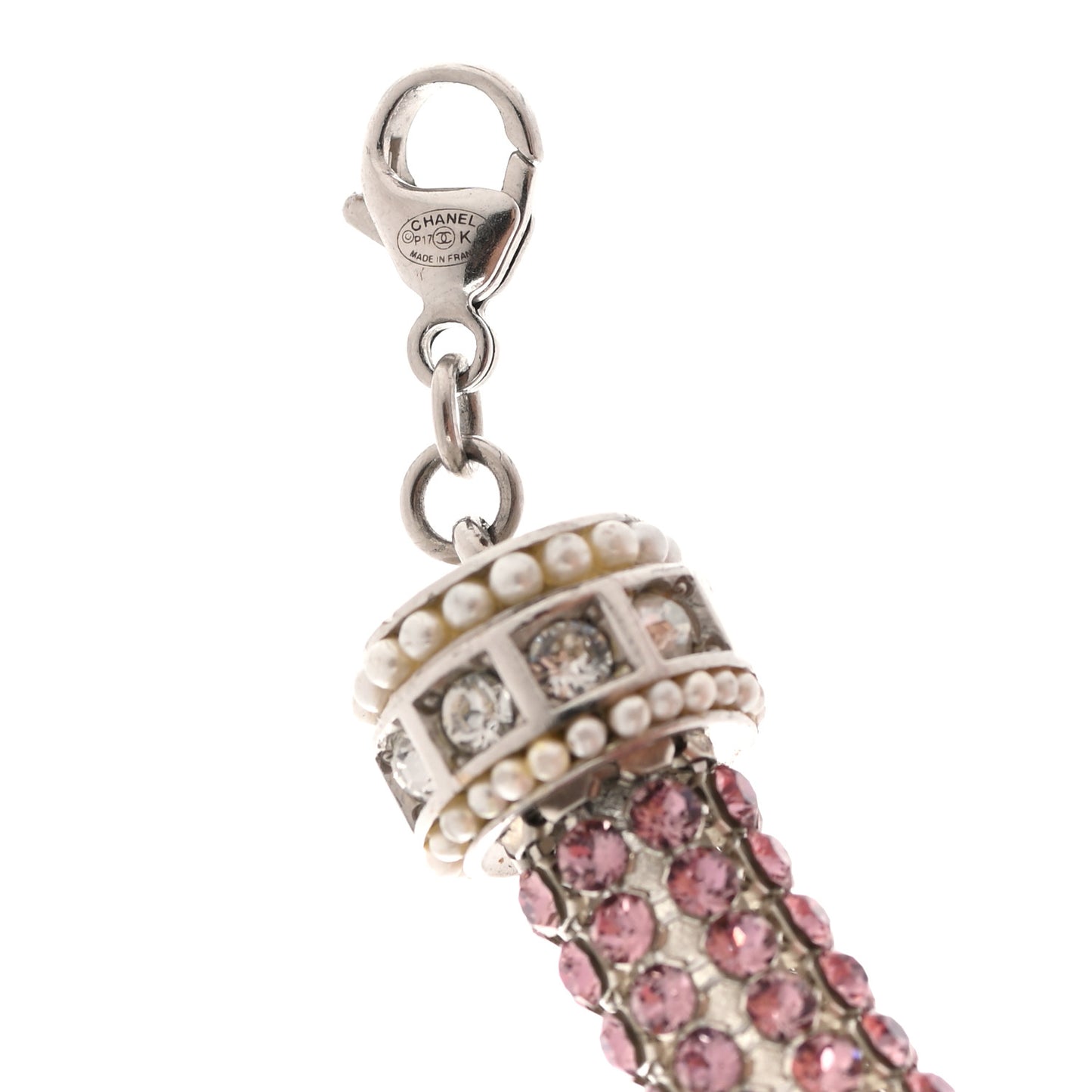 Crystal CC Logo Choker Necklace Pink