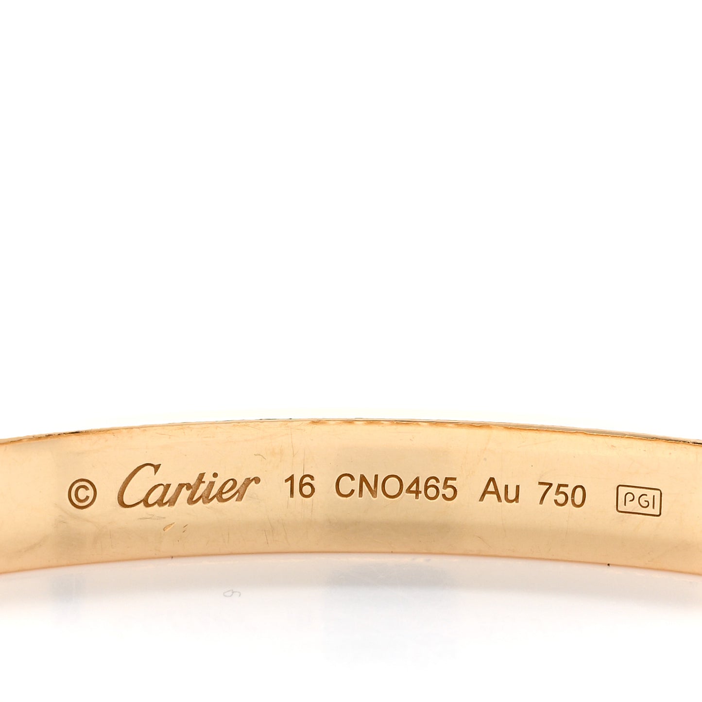 18K Yellow Gold Love Bracelet 16