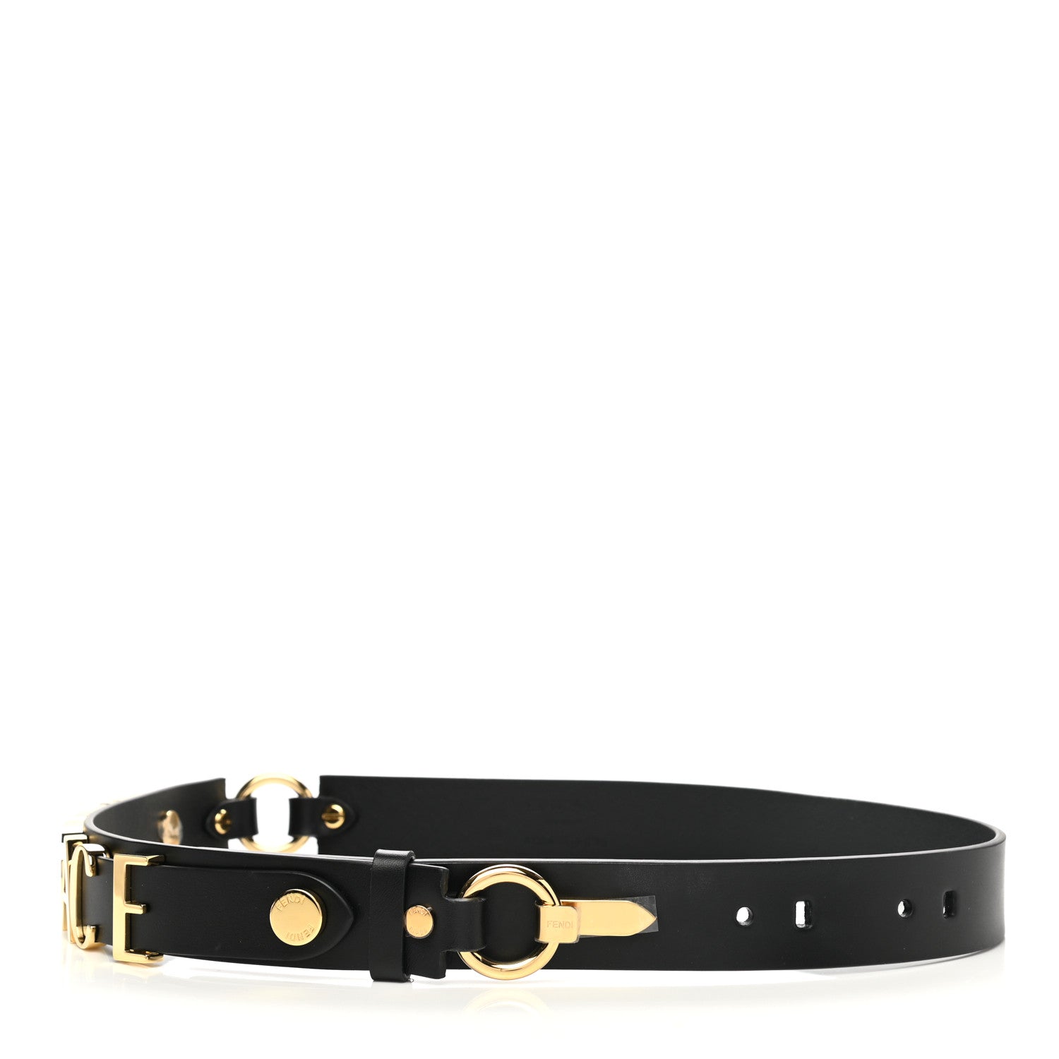 Versace X FENDI Calfskin Fendace Logo Belt 80 32 Black 2 of 6