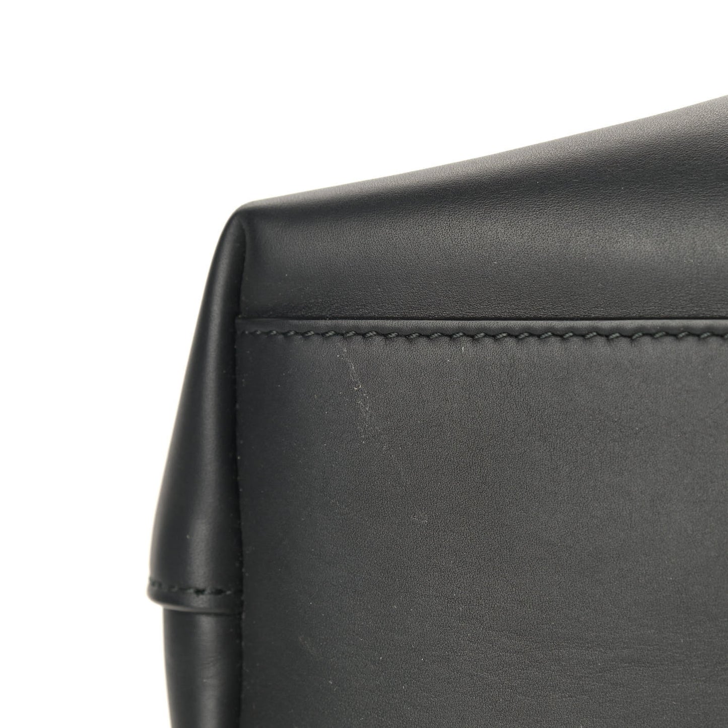 Smooth Matte Calfskin Bucket Bag Black