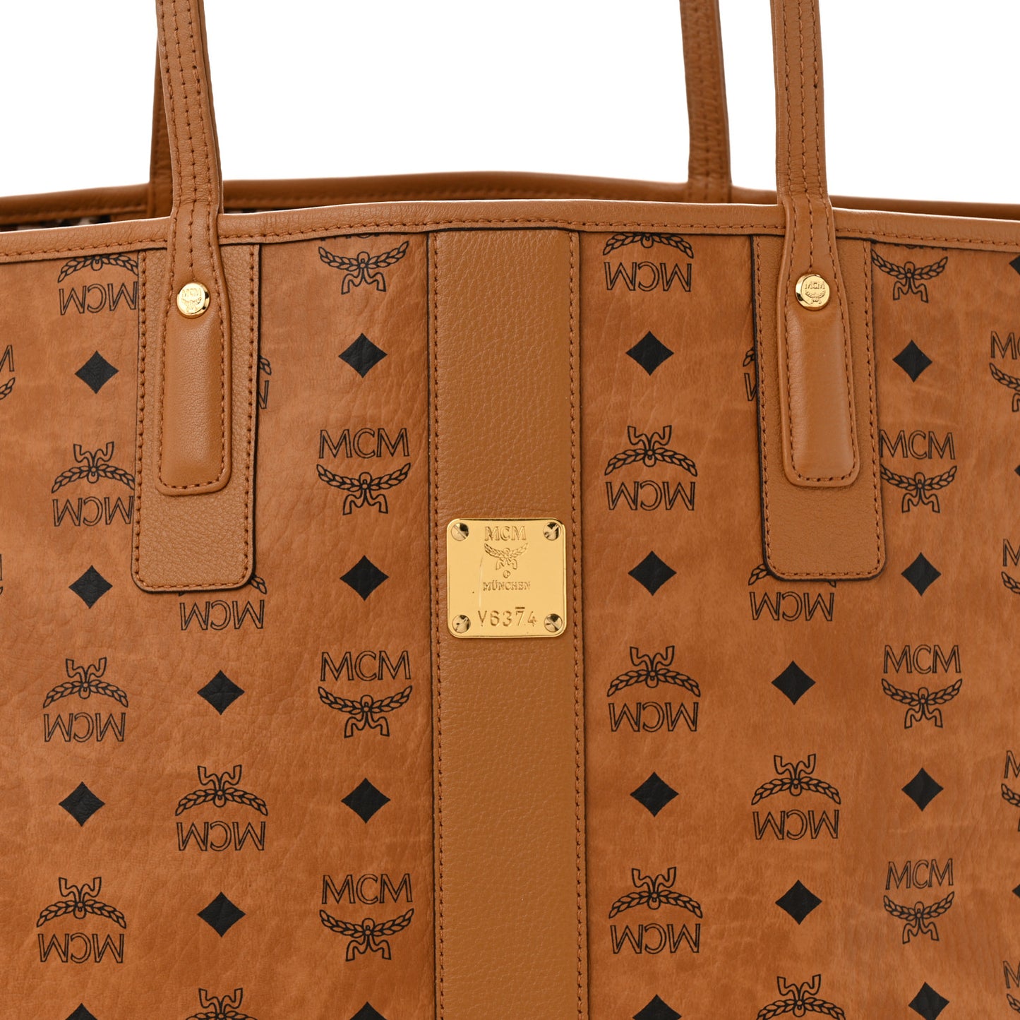 Visetos Large Liz Reversible Shopper Tote Cognac