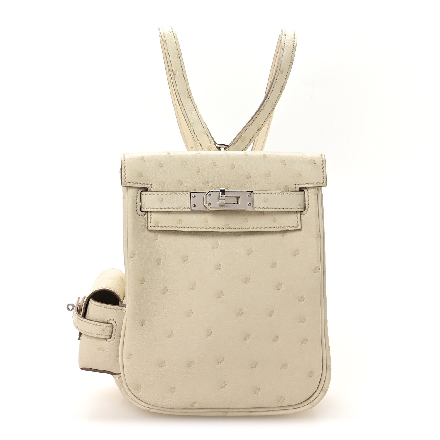 hermes mini kelly backpack Hermes Ostrich Kelly Jump Backpack Beton 1753028 – FASHIONPHILE
