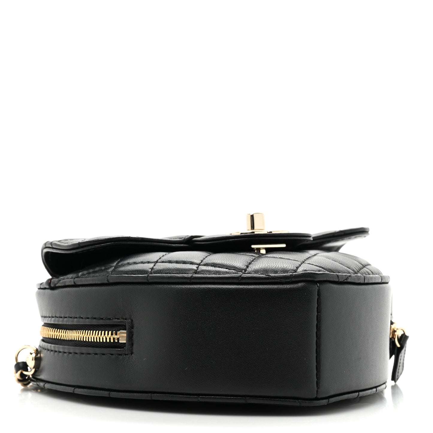 Lambskin Quilted CC In Love Heart Bag Black