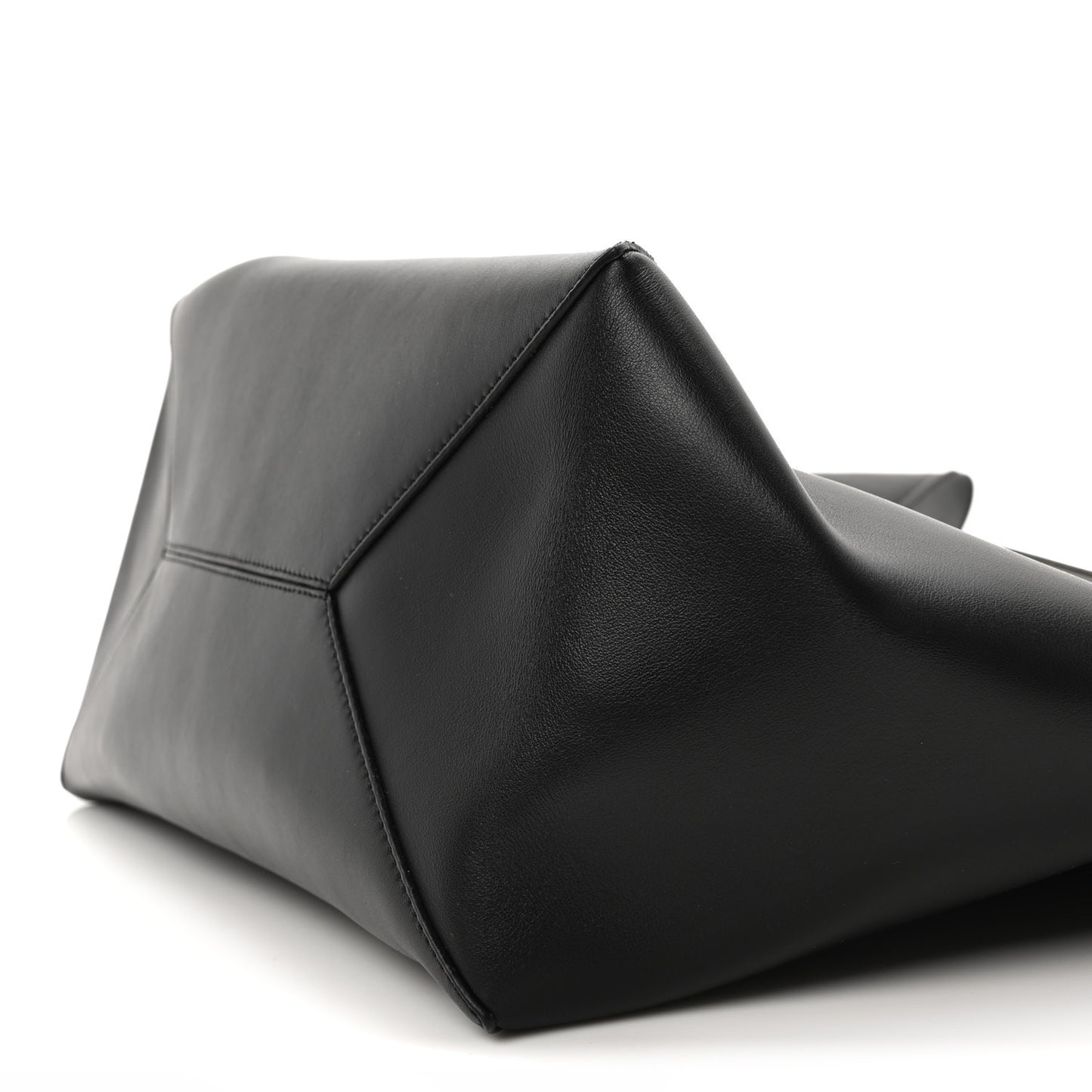 Shiny Calfskin Large Puzzle Fold Tote Black