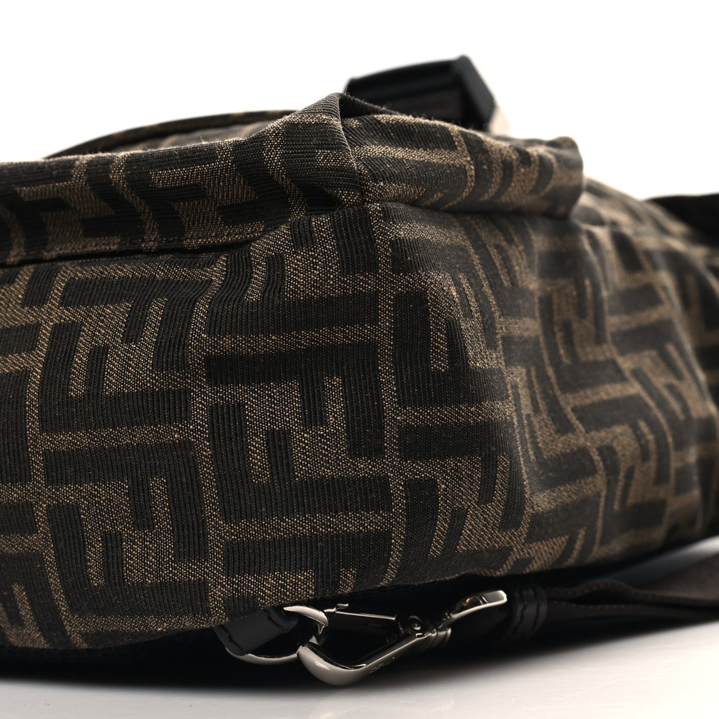 Recycled Fabric Jacquard Vitello Astro FF 1974 Small Fendiness Backpack Tobacco Moro Black