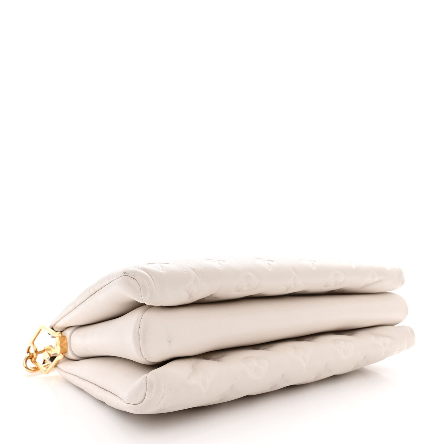 Lambskin Embossed Monogram Coussin PM Beige Cream