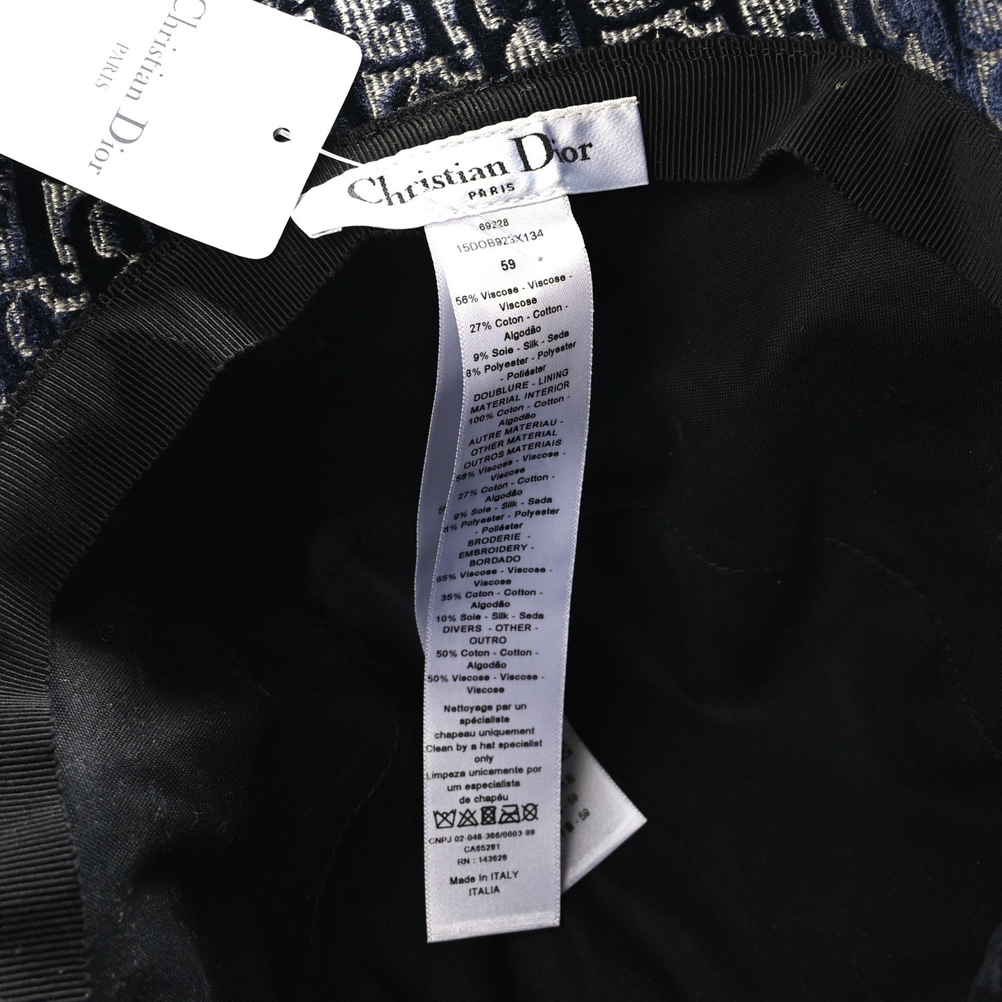 Velvet Oblique Large Brim Bucket Hat 59 Bleu Red