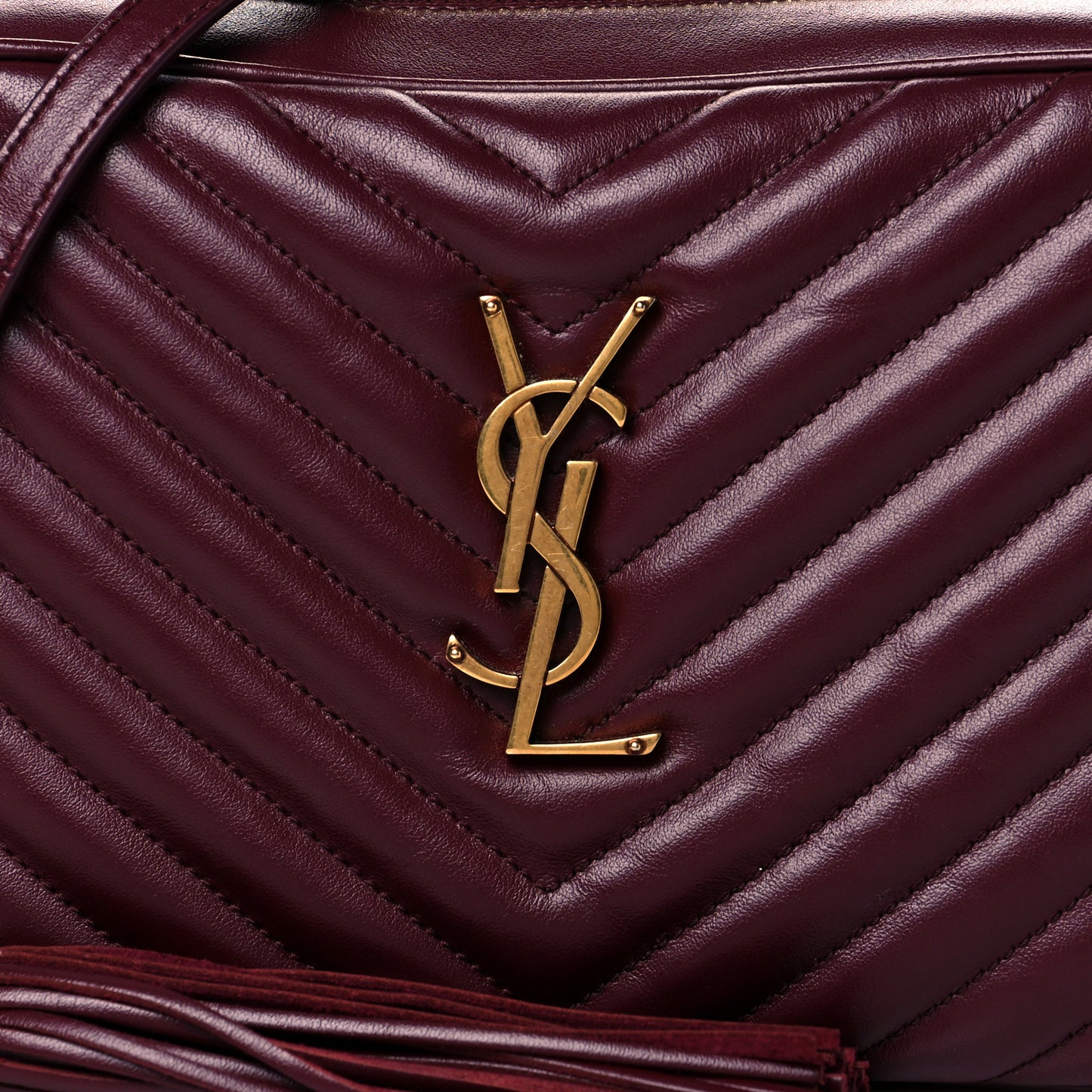 Calfskin Matelasse Monogram Lou Camera Bag Dark Legion Red