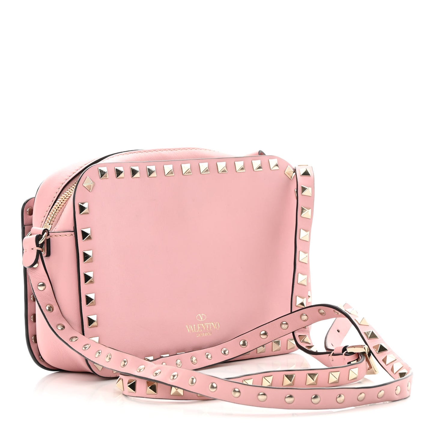 Calfskin Rockstud Flip Lock Camera Crossbody Bag Loto