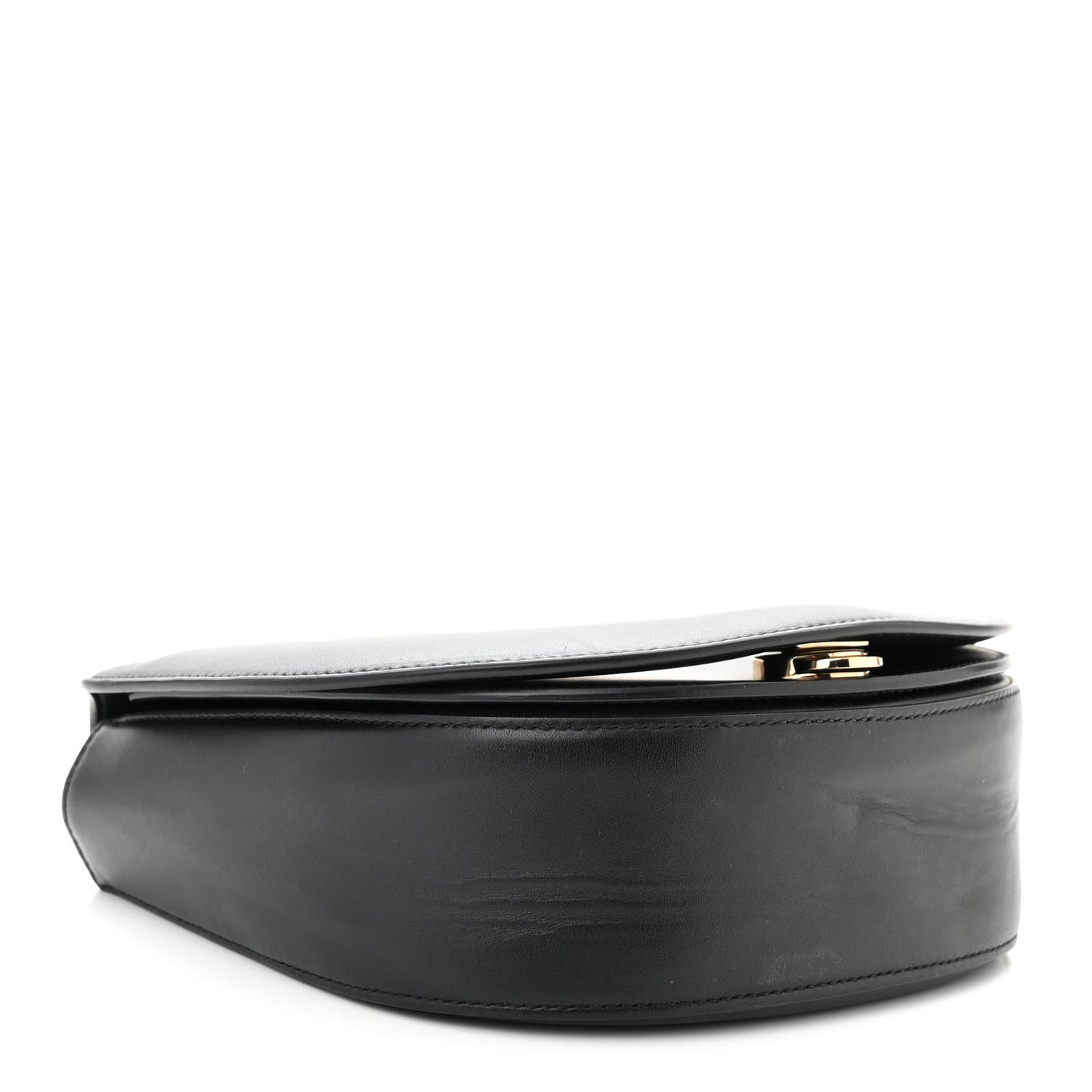 Calfskin Small Vela Flap Bag Black