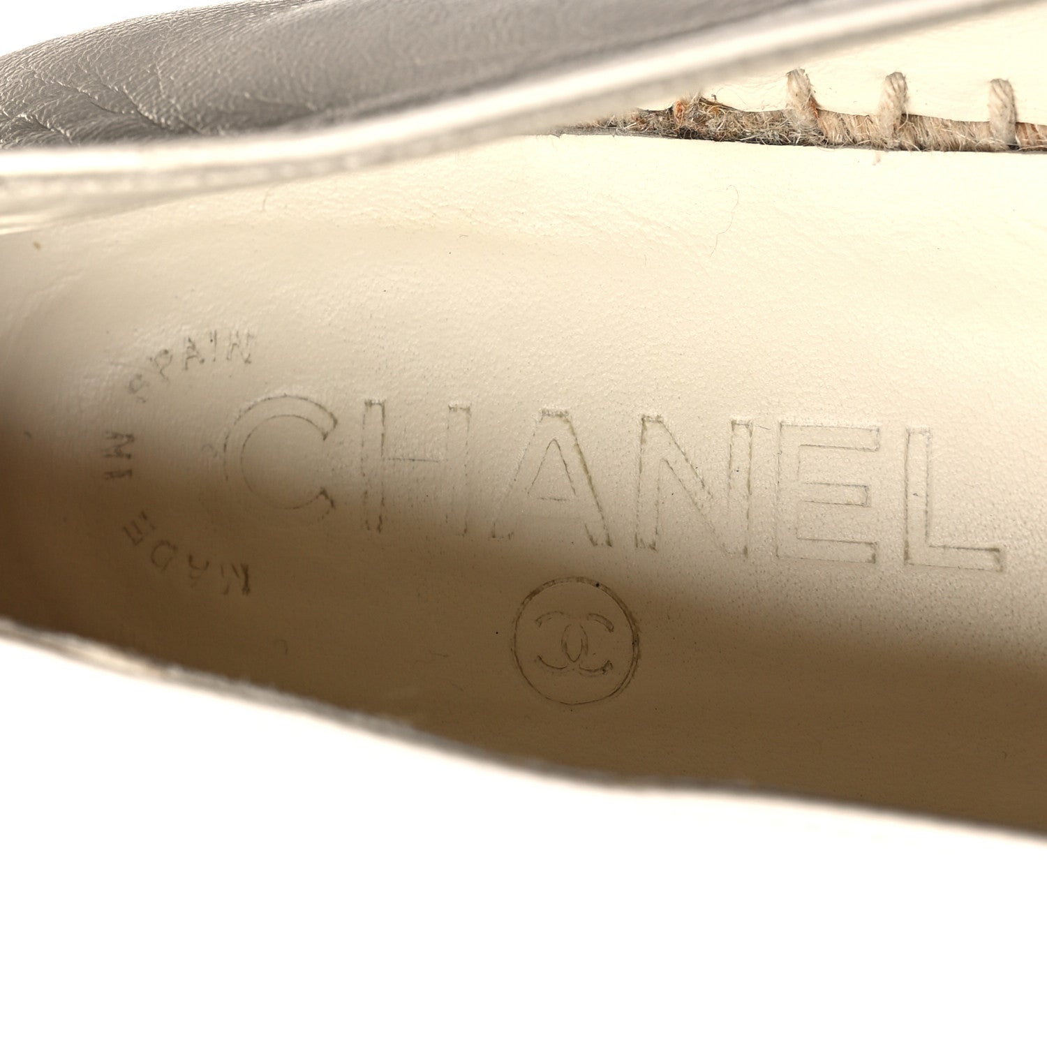 Chanel Lambskin CC Espadrilles 39 White 9 of 10