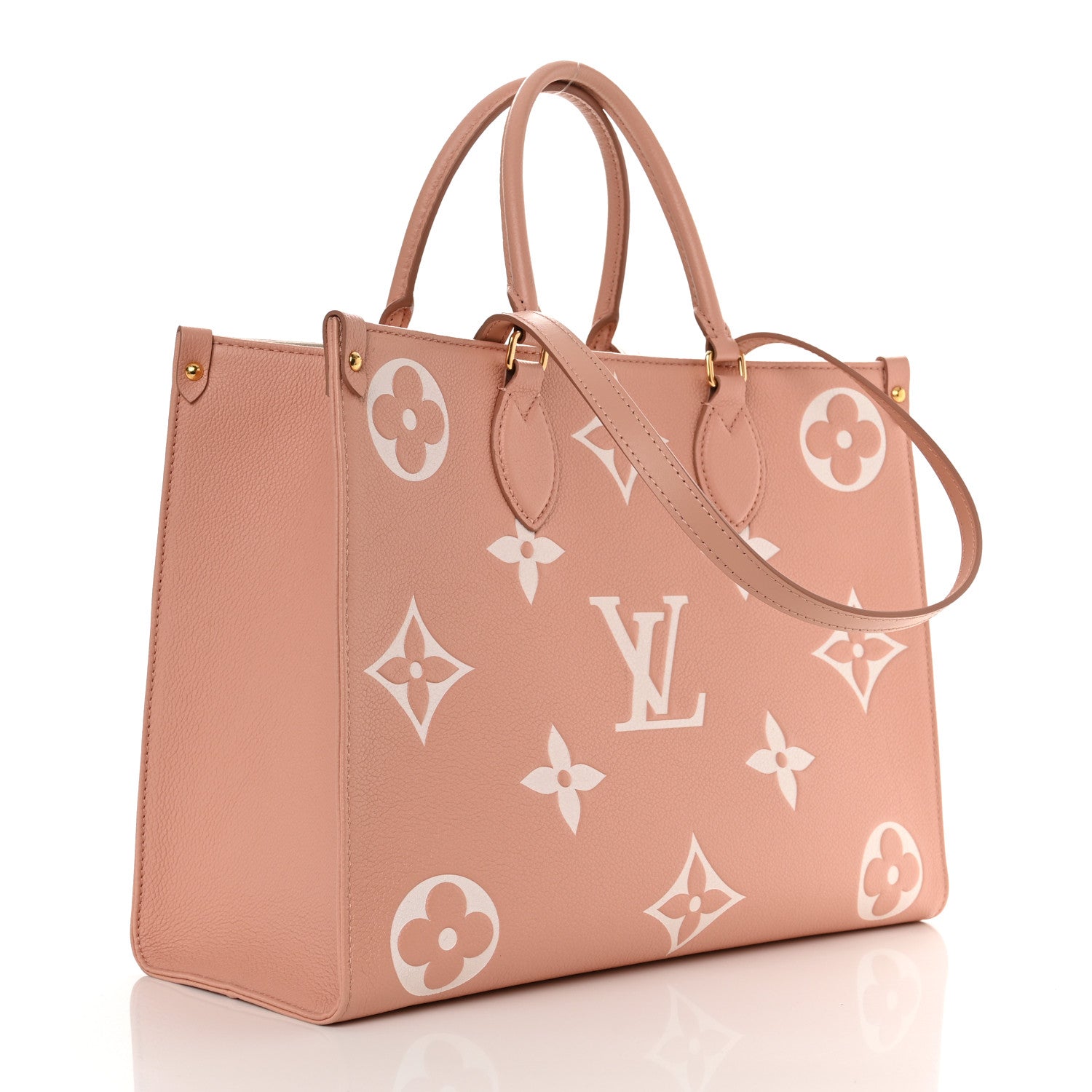 Louis Vuitton Empreinte Monogram Giant Onthego MM Rose Trianon Creme 3 of 10