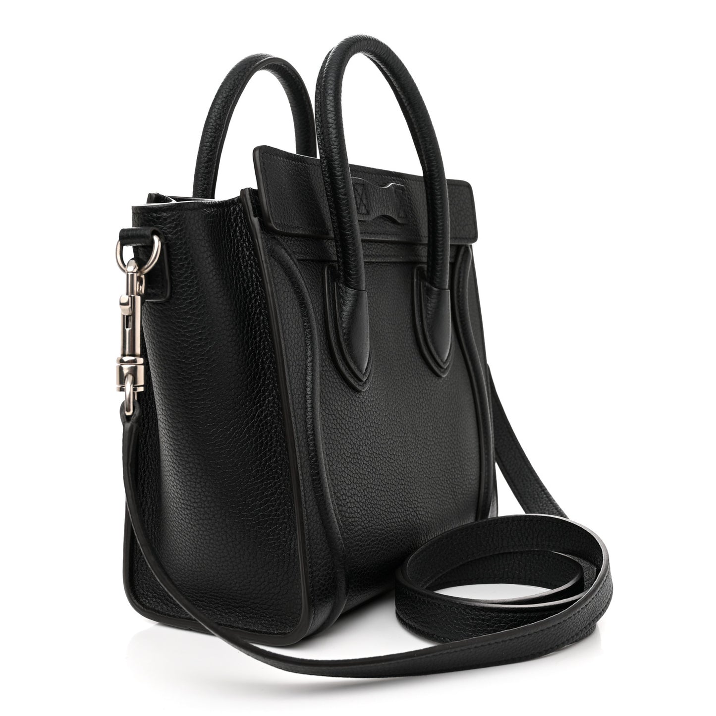 Drummed Calfskin Nano Luggage Black