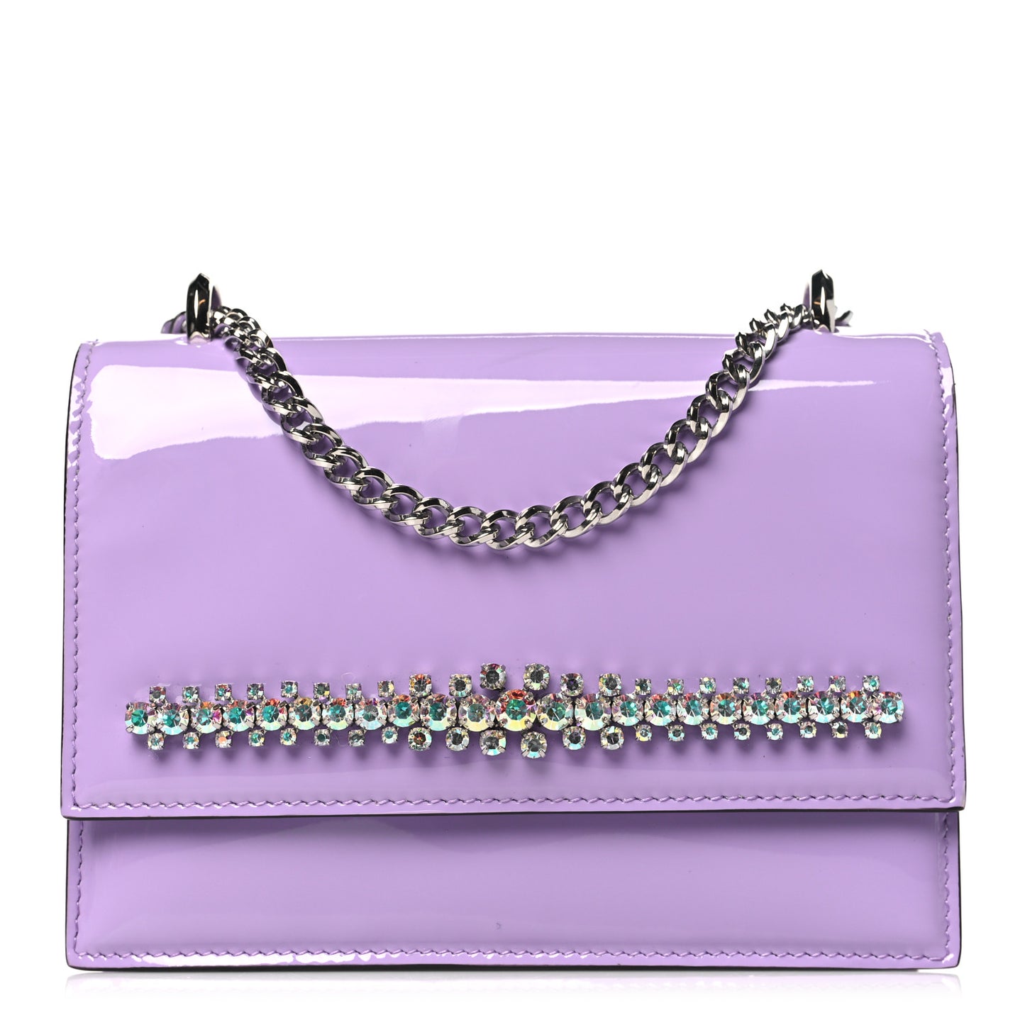 Patent Crystal Embellished Bing Bohemia Crossbody Bag Wisteria
