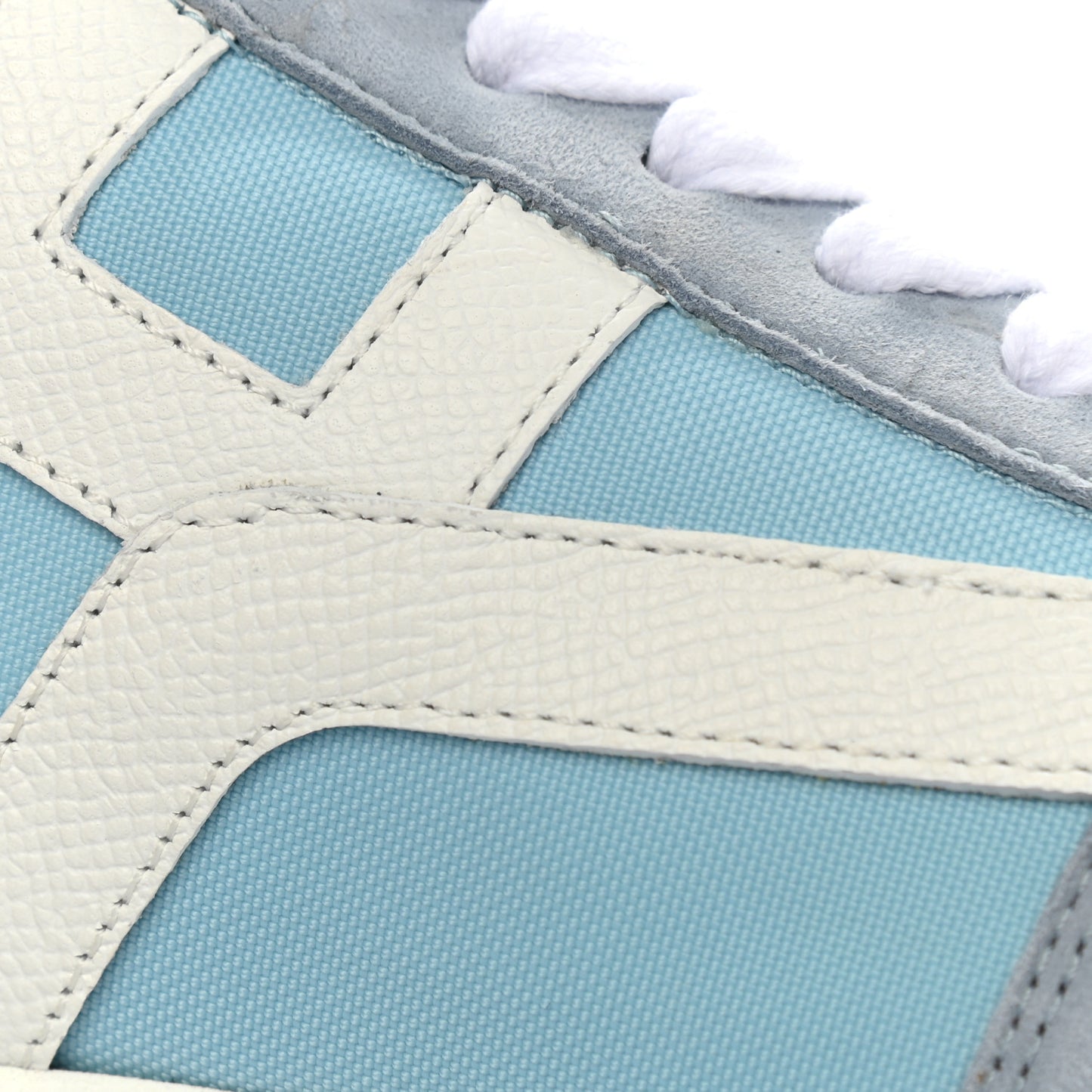 Suede Goatskin Technical Canvas Epsom Chris Sneakers 37 Bleu Multicolor
