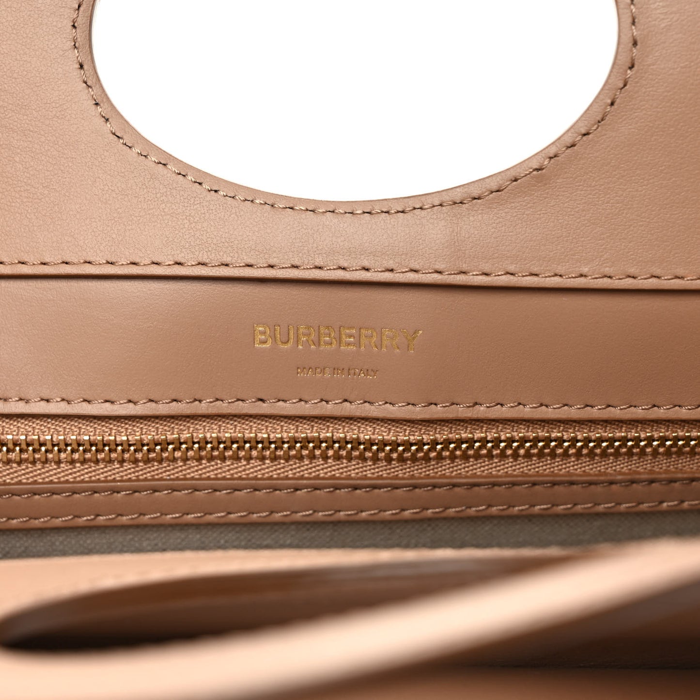 Smooth Calfskin Striped Mini Pocket Bag Camel