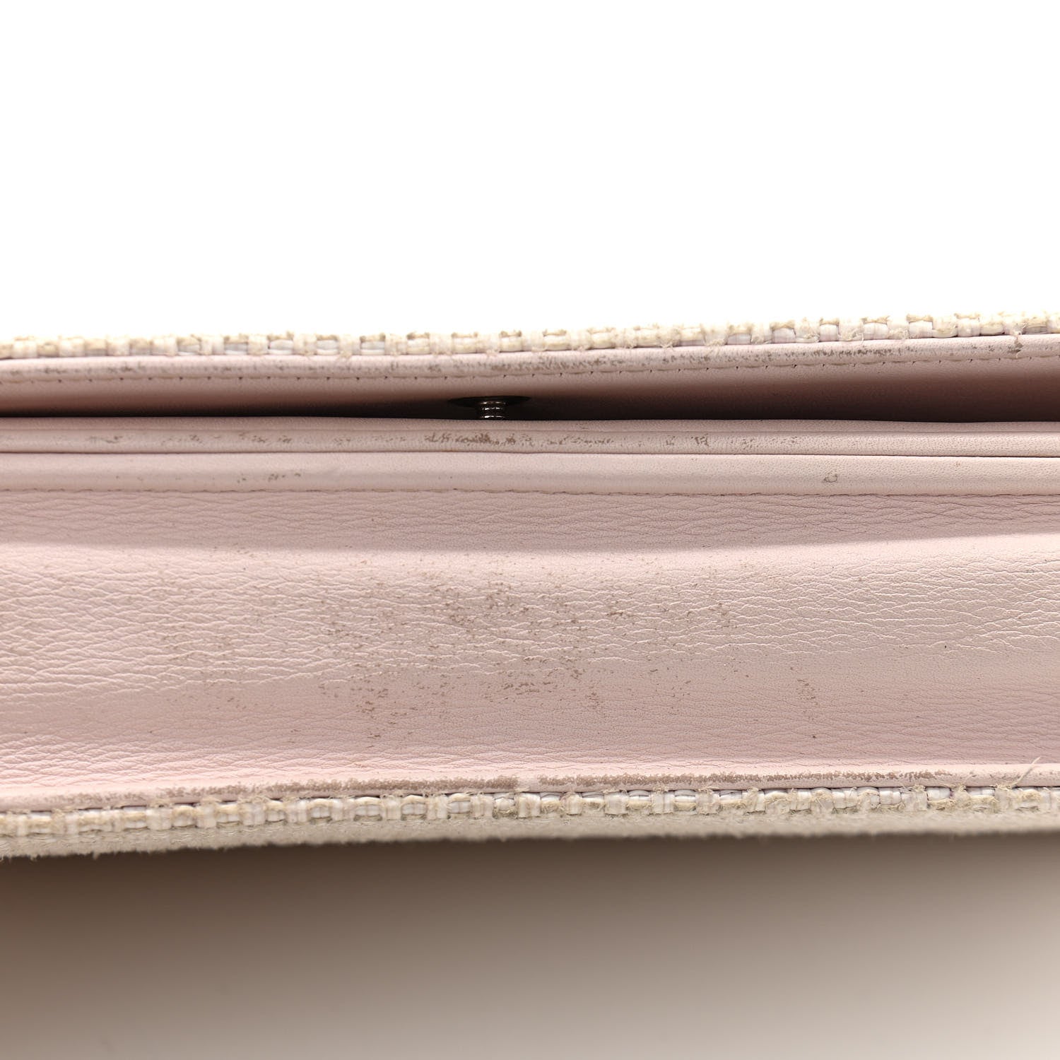 Chanel Canvas Deauville Wallet On Chain WOC Pink White 17 of 17