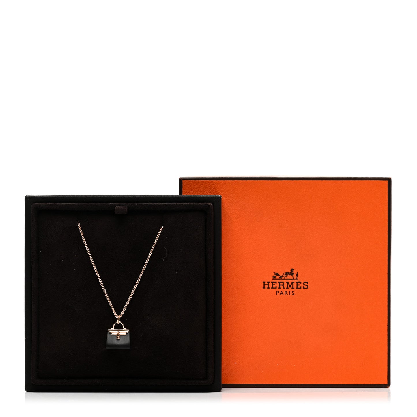 18K Rose Gold Black Jade Kelly Amulettes Pendant Necklace