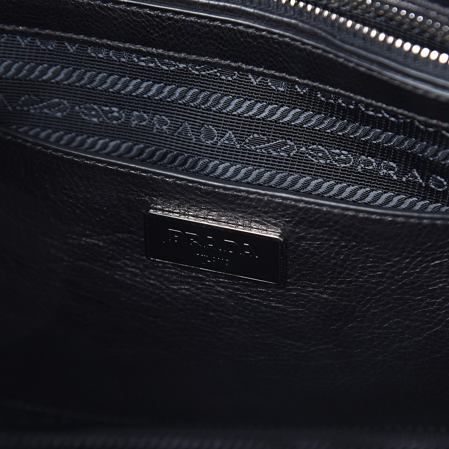 Glace Calf Twin Pocket Tote Black