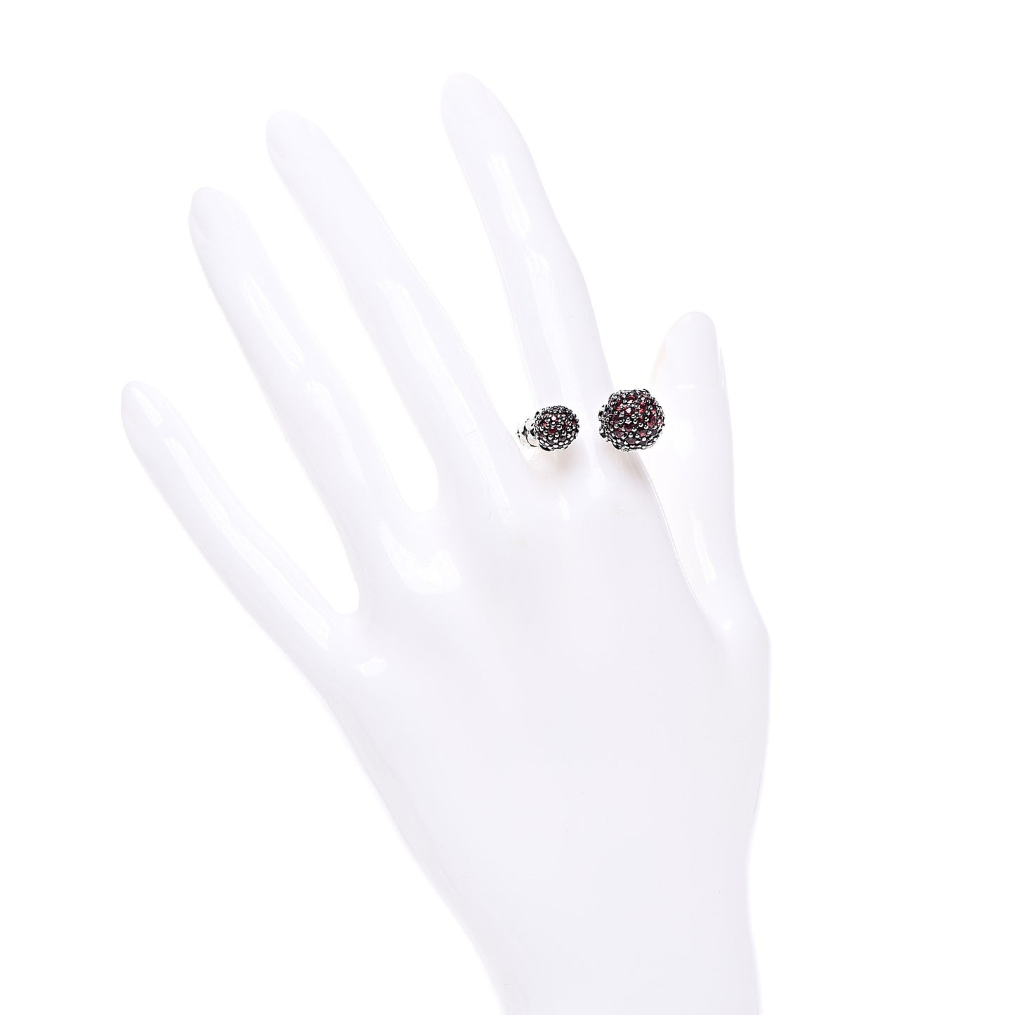 Sterling Silver Garnet Dot Bypass Ring 55 7.25