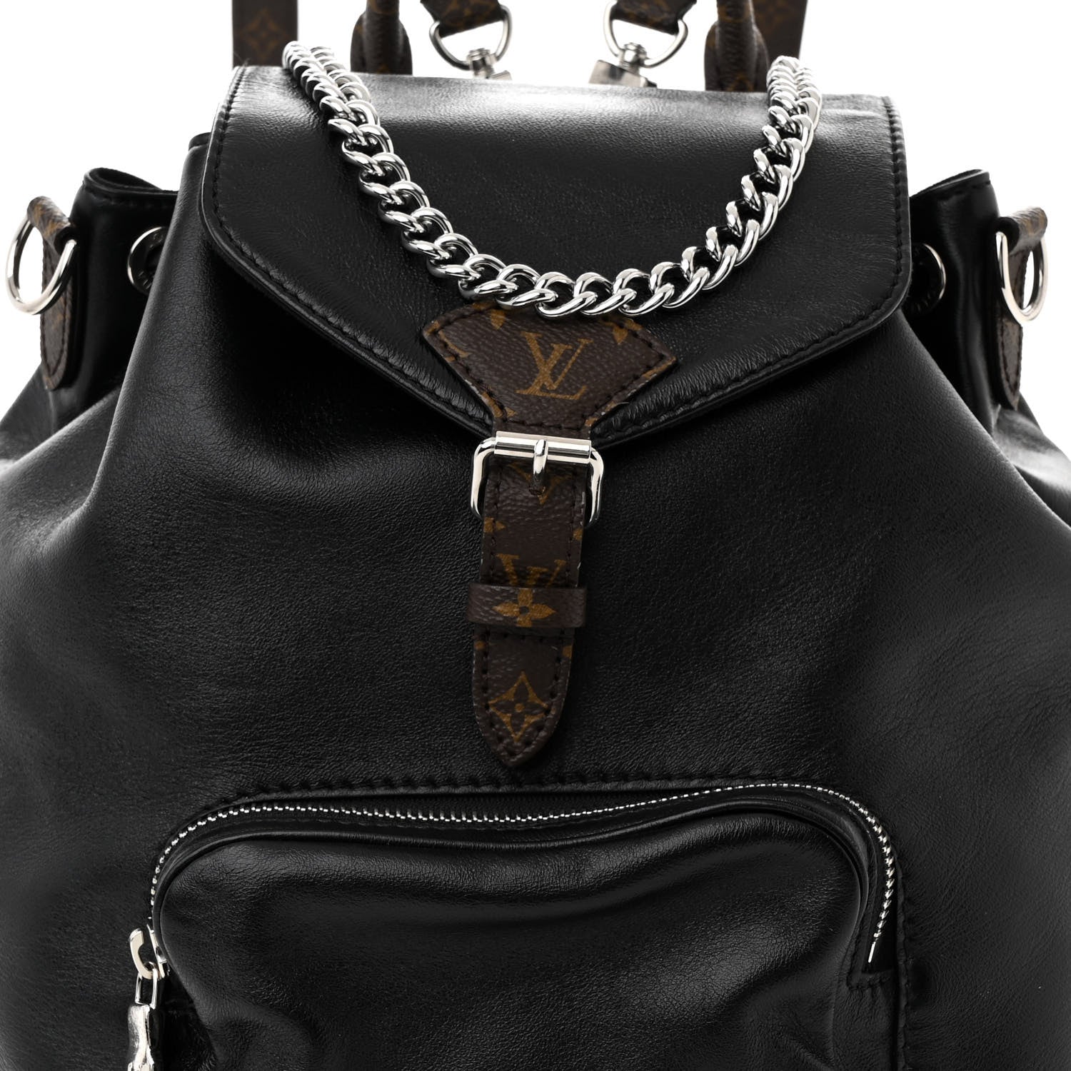 Louis Vuitton Lambskin Monogram Montsouris Vibe PM Black 7 of 10