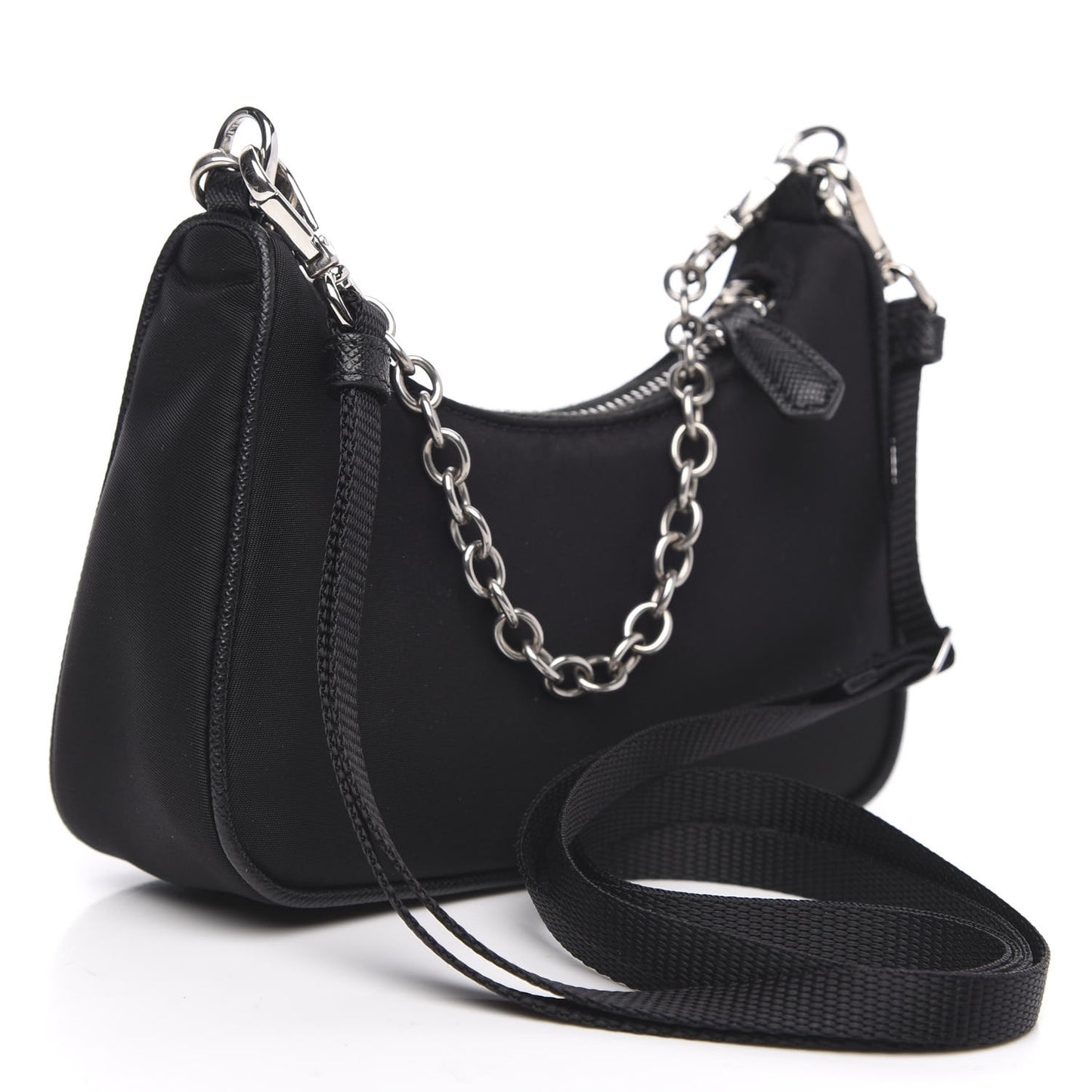 Tessuto Nylon Mini Re-Edition 2000 Shoulder Bag Black