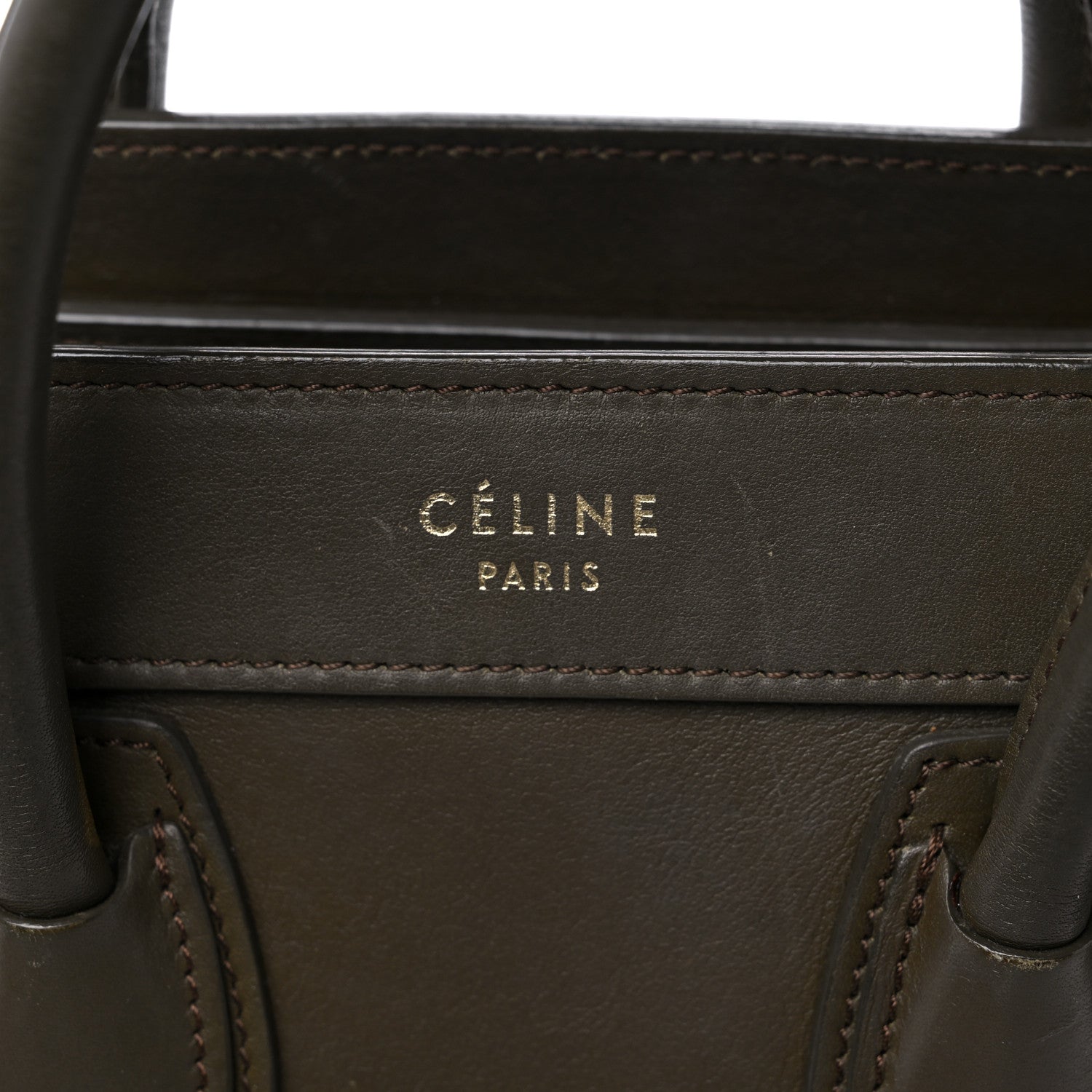 Celine Smooth Calfskin Nano Luggage Khaki 5 of 22