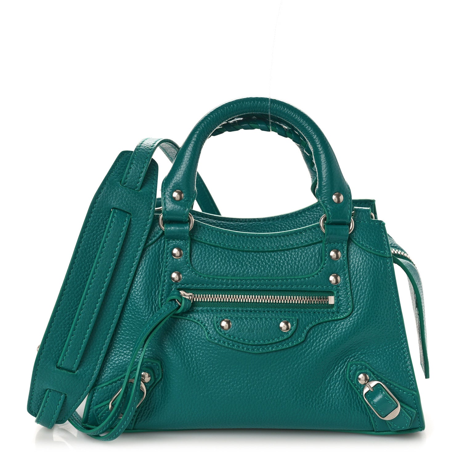 Balenciaga Grained Calfskin Neo Classic Silver Hardware Mini City Jade 1 of 10