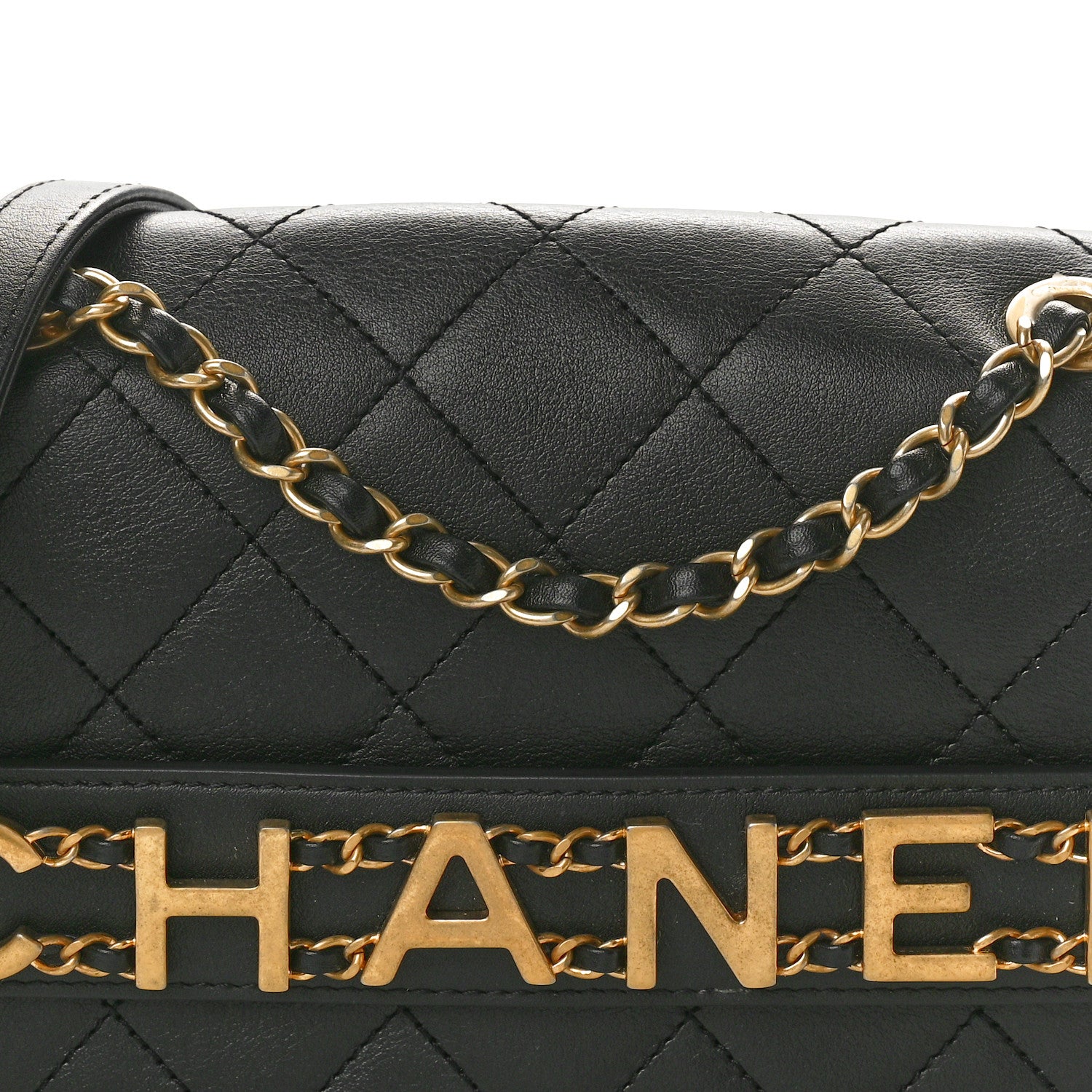 Chanel Calfskin Quilted Small Enchained Flap Black 7 of 9