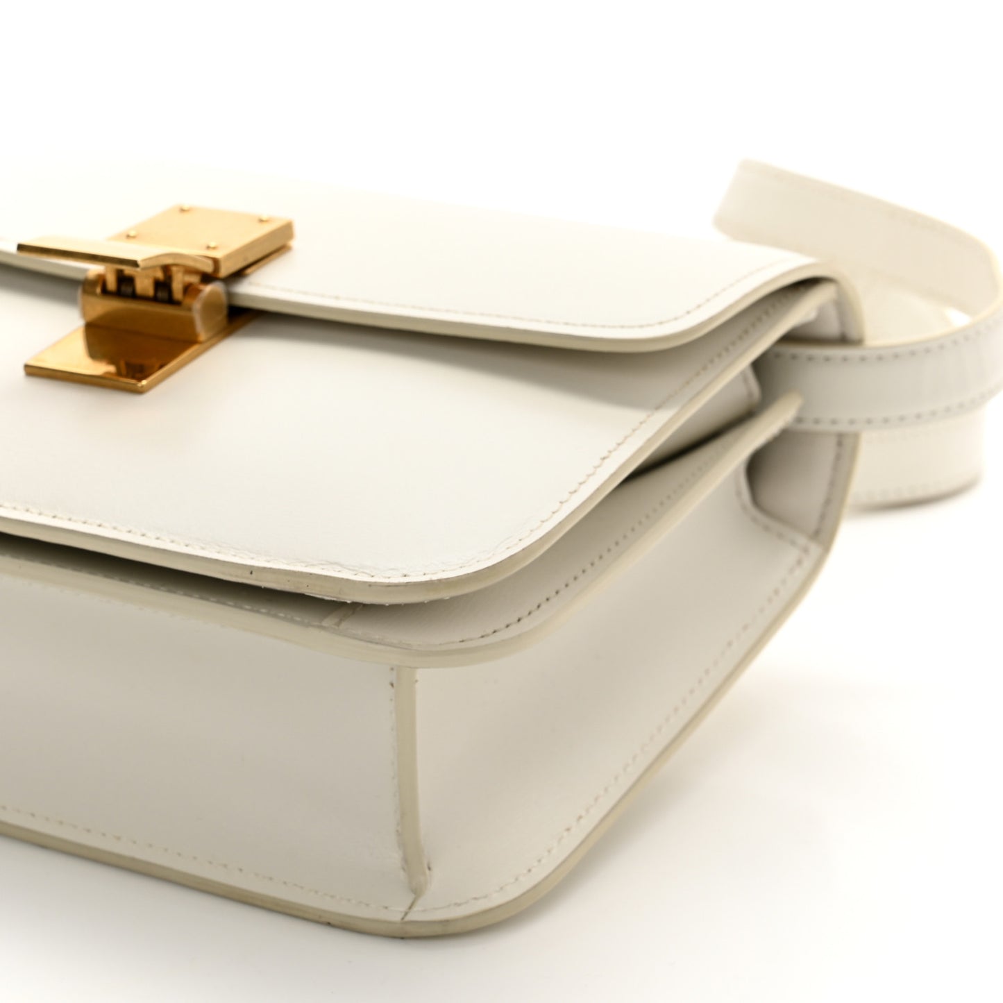 Box Calfskin Teen Classic Box Flap Bag White