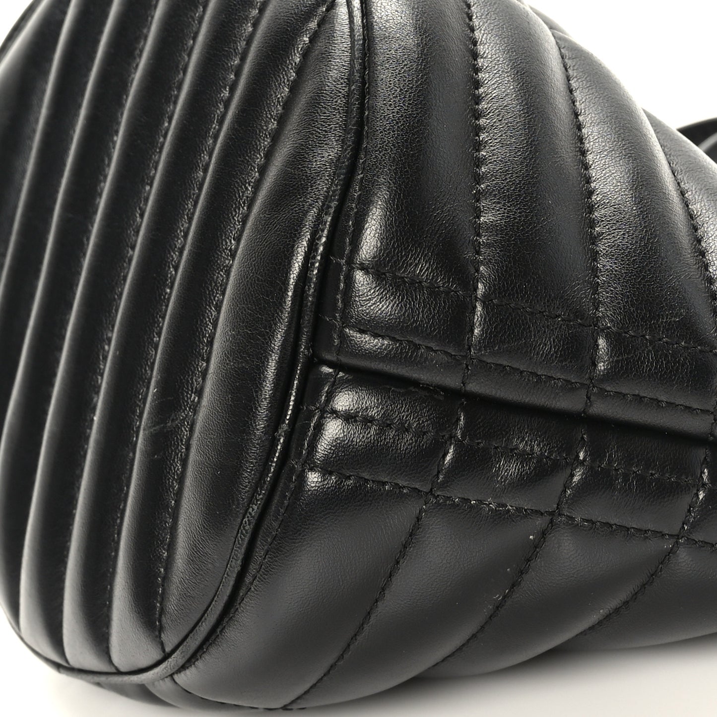 Lambskin Quilted Small Crescent Lola Bag Black