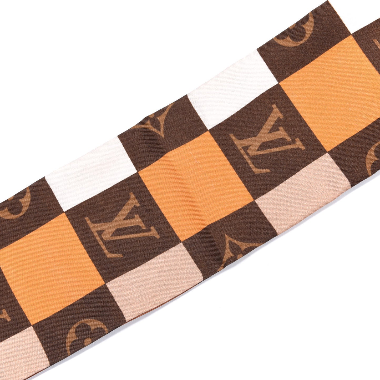 Silk Monogram Check Bandeau Beige