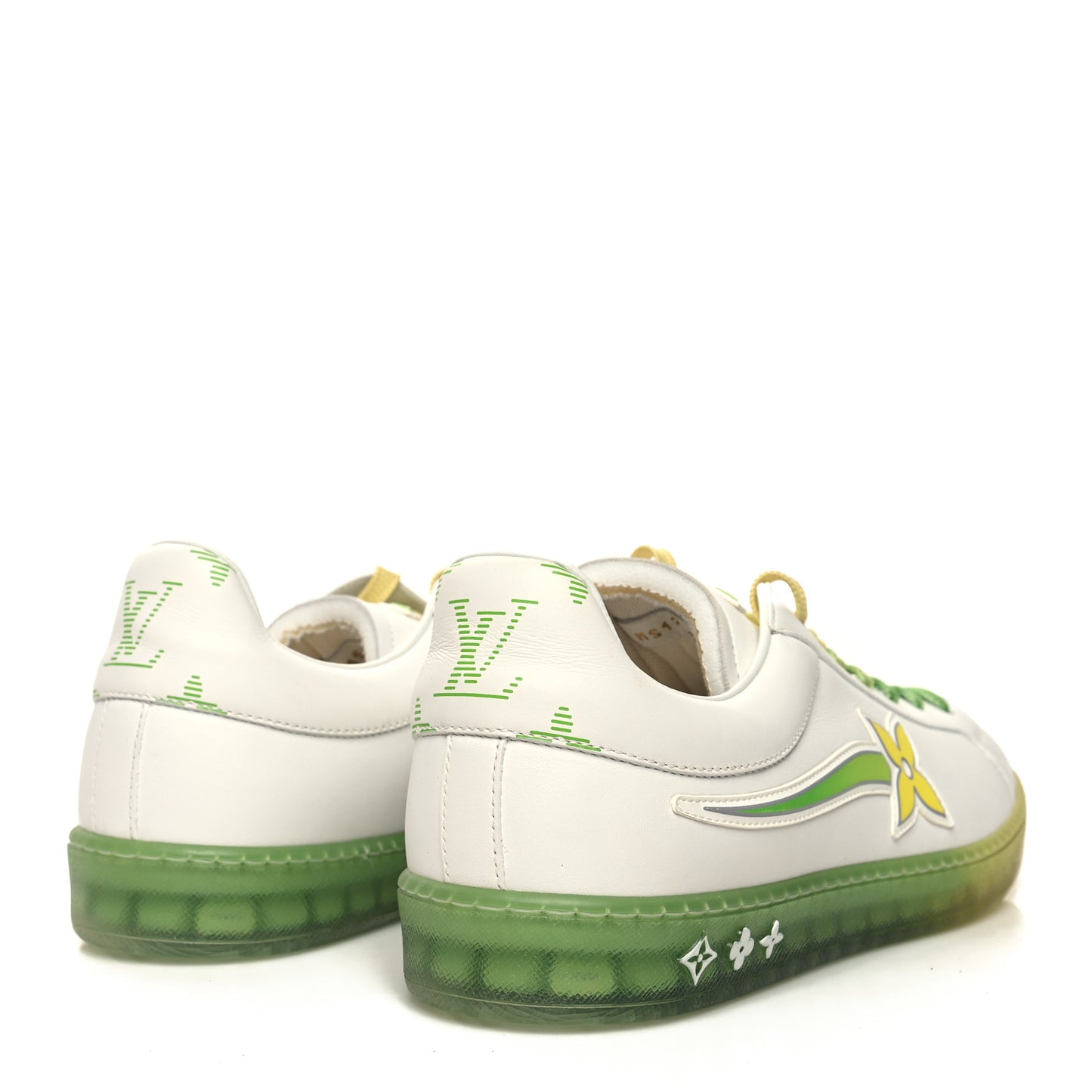 Calfskin Mens Luxembourg Samothrace Sneakers 7 White Yellow Green