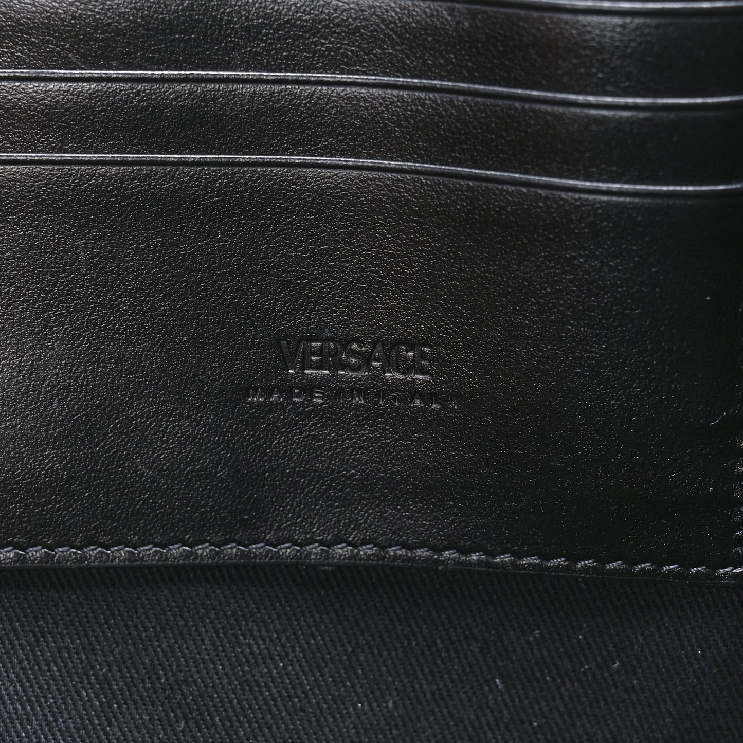Coated Canvas La Greca Signature Clutch Black Gray
