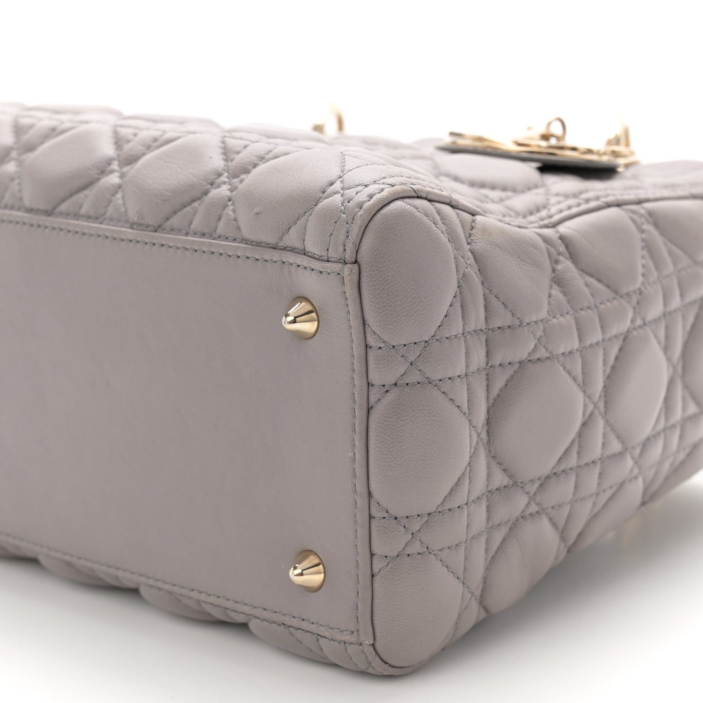 Lambskin Cannage Medium Lady Dior Grey