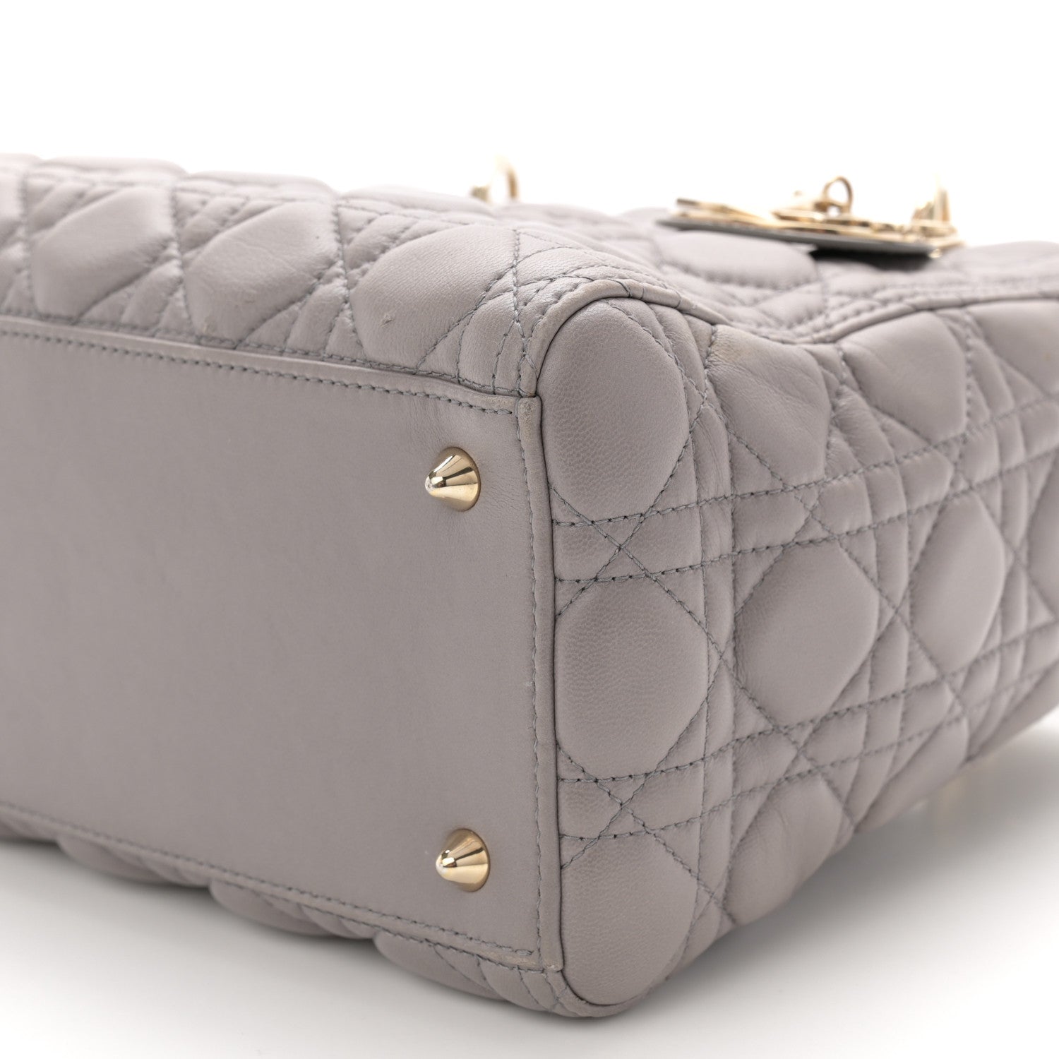Christian Dior Lambskin Cannage Medium Lady Dior Grey 11 of 12