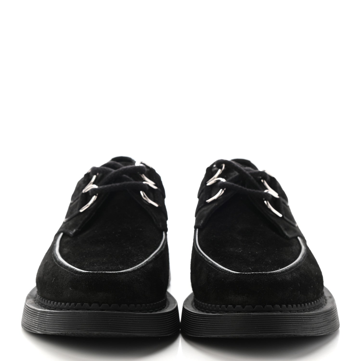 Saint Laurent Suede Cashmere Teddy 10 Lace Up Loafer 39 Black 2 of 8