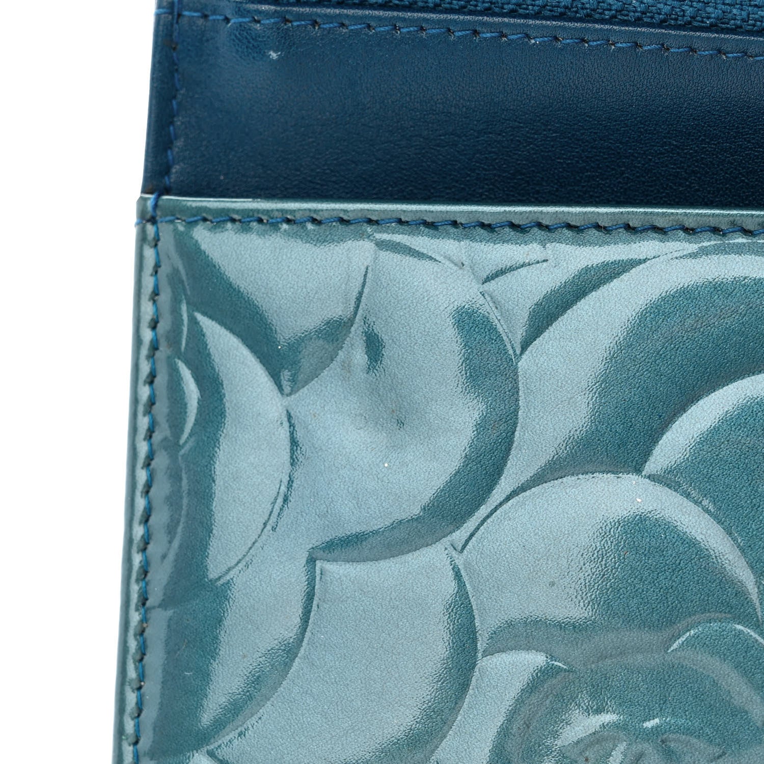 Chanel Patent Camellia Wallet on Chain WOC Royal Blue 12 of 13
