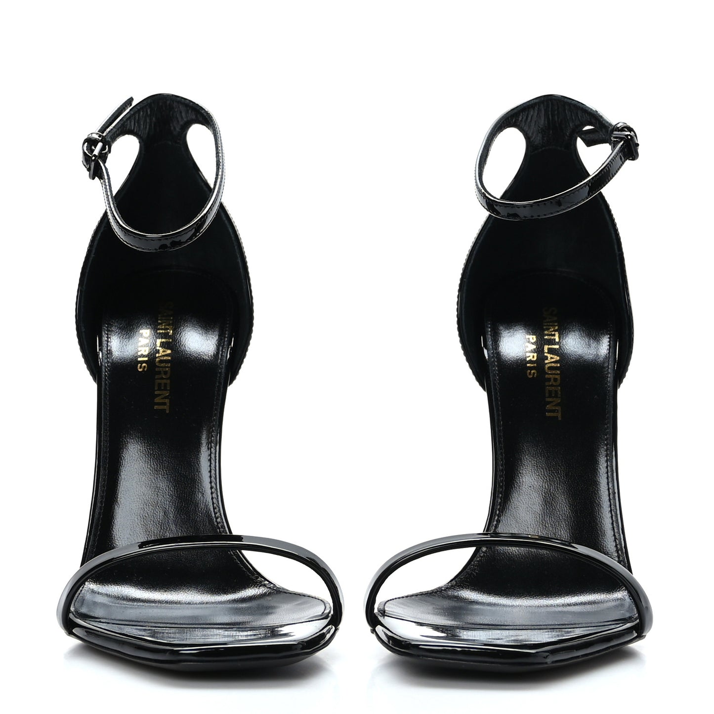 Patent Calfskin Opyum 110 Sandals 37.5 Black