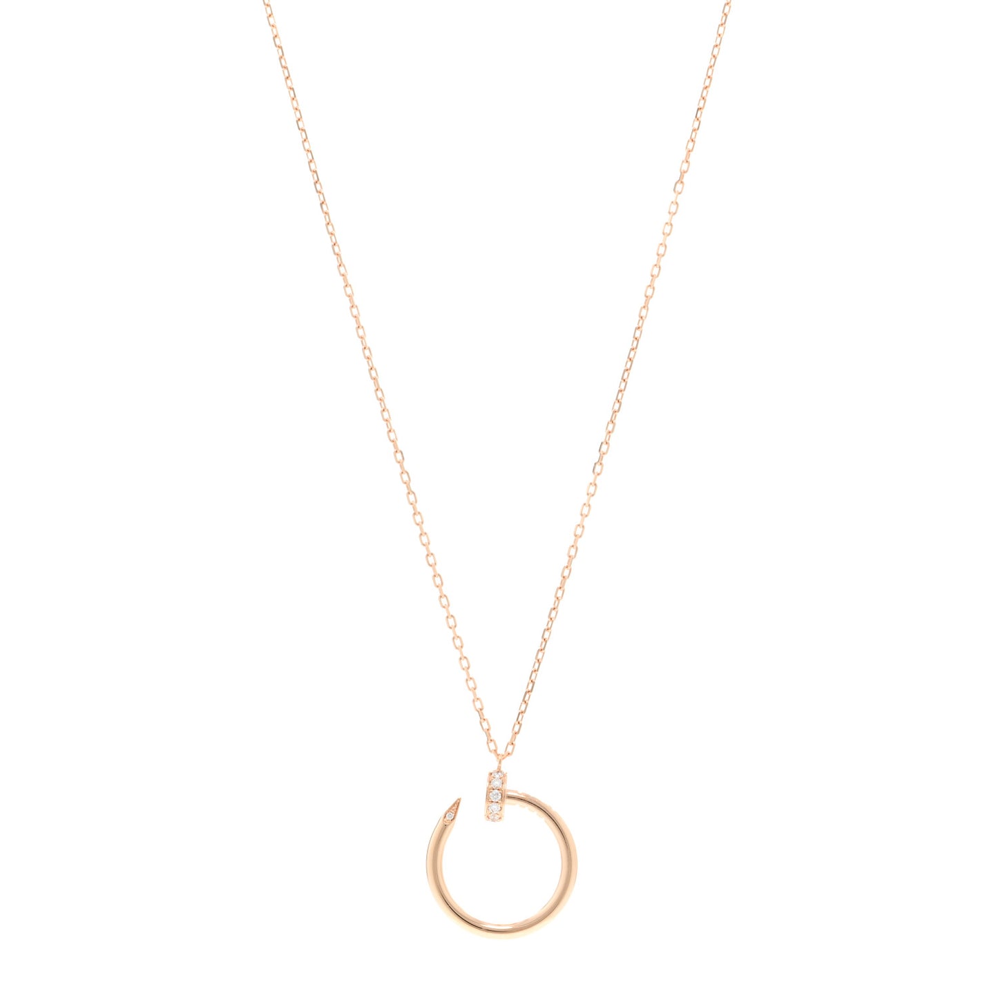 18K Pink Gold Diamond Juste Un Clou Pendant Necklace