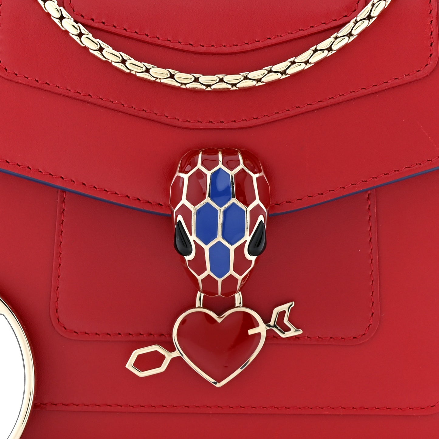 Calfskin Serpenti In Love Forever Crossbody Bag Red