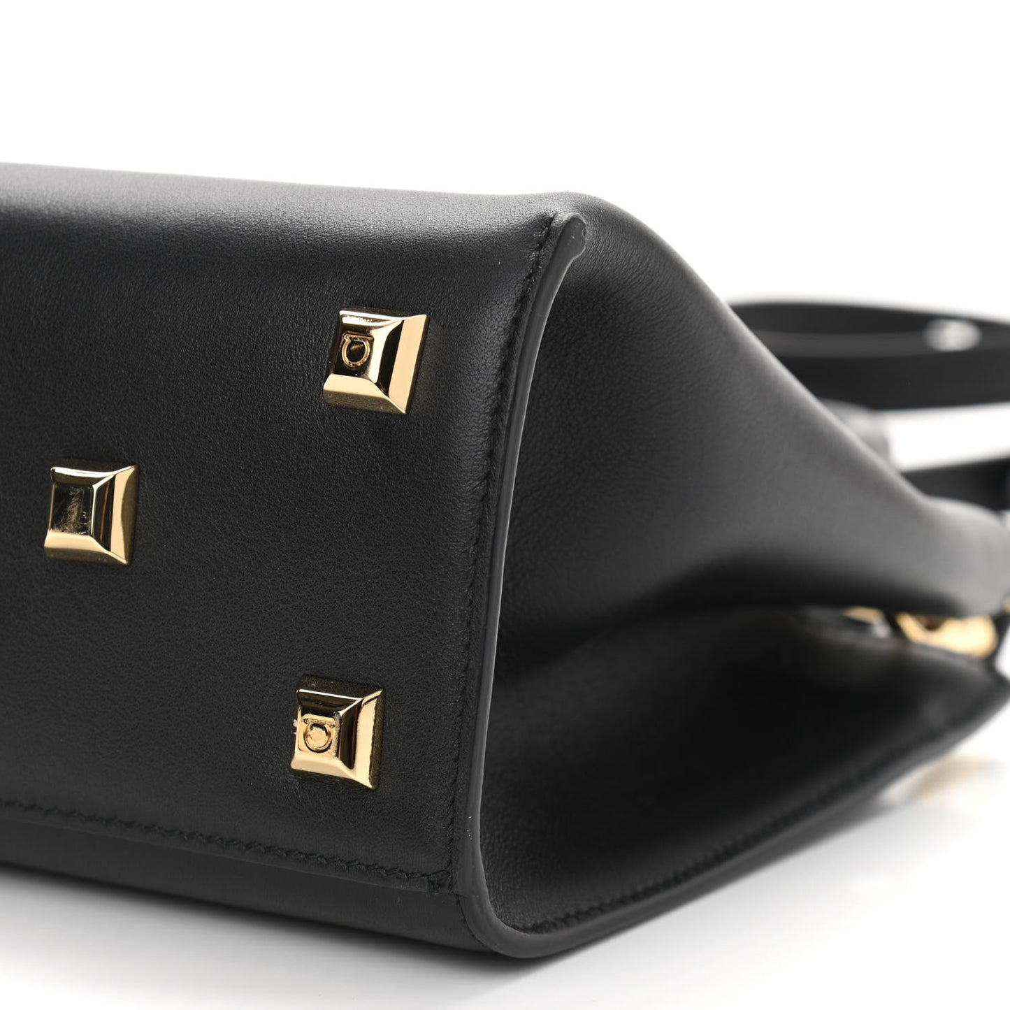 Calfskin Small The Studio Box Bag Black