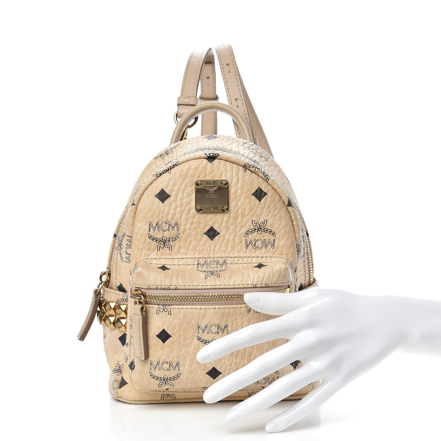 Visetos Side Stud X-Mini Stark Backpack Beige