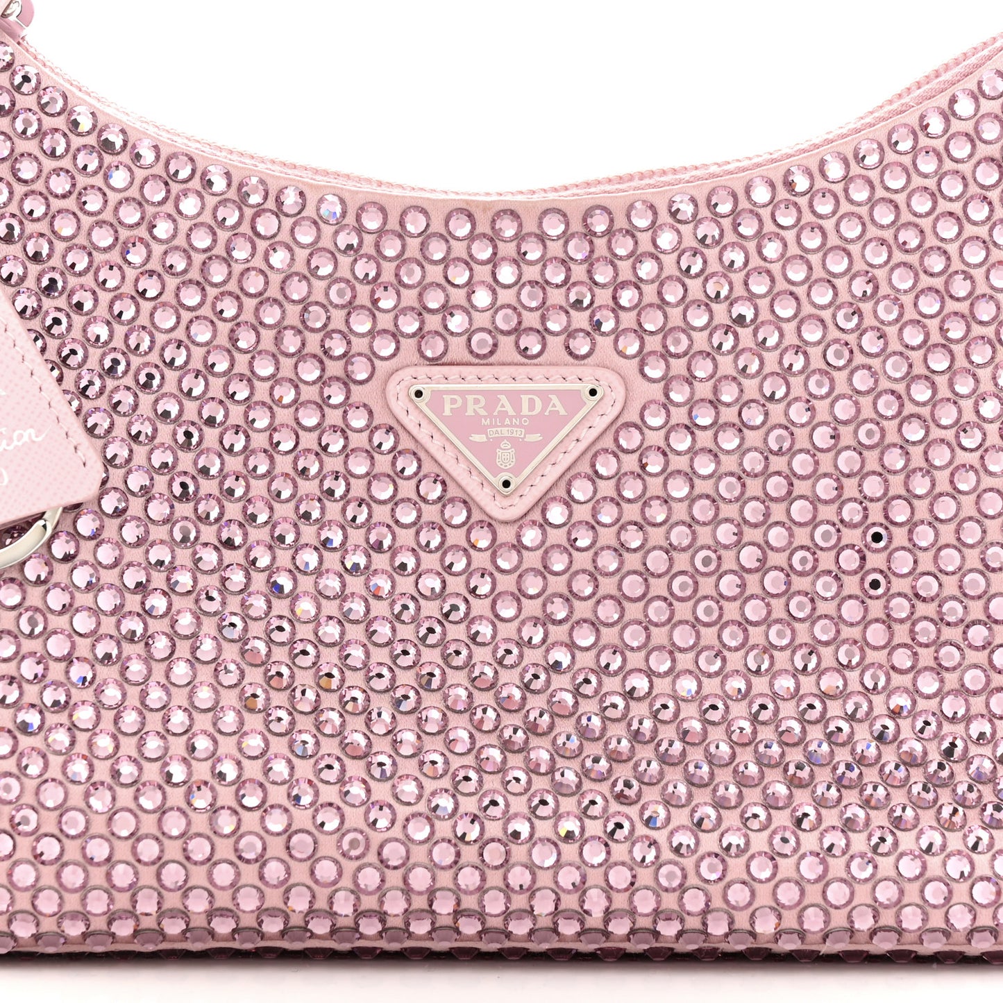 Satin Crystal Mini Re-Edition 2000 Bag Alabastro