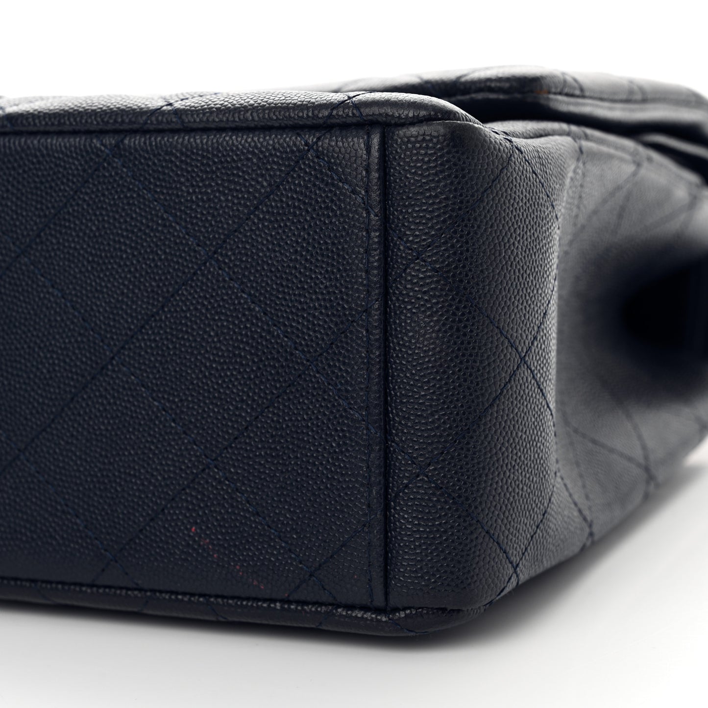 Caviar Quilted Maxi Double Flap Navy Blue